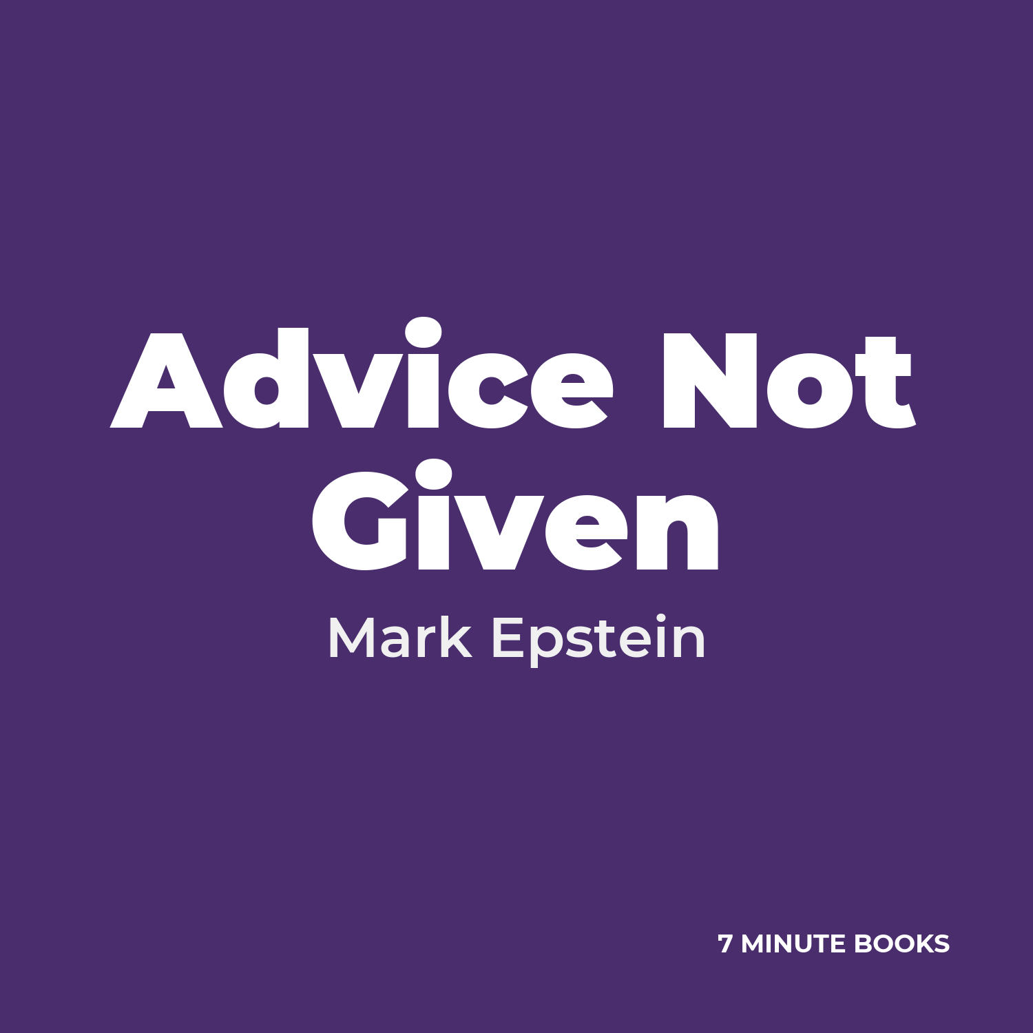 Advice Not Given cover