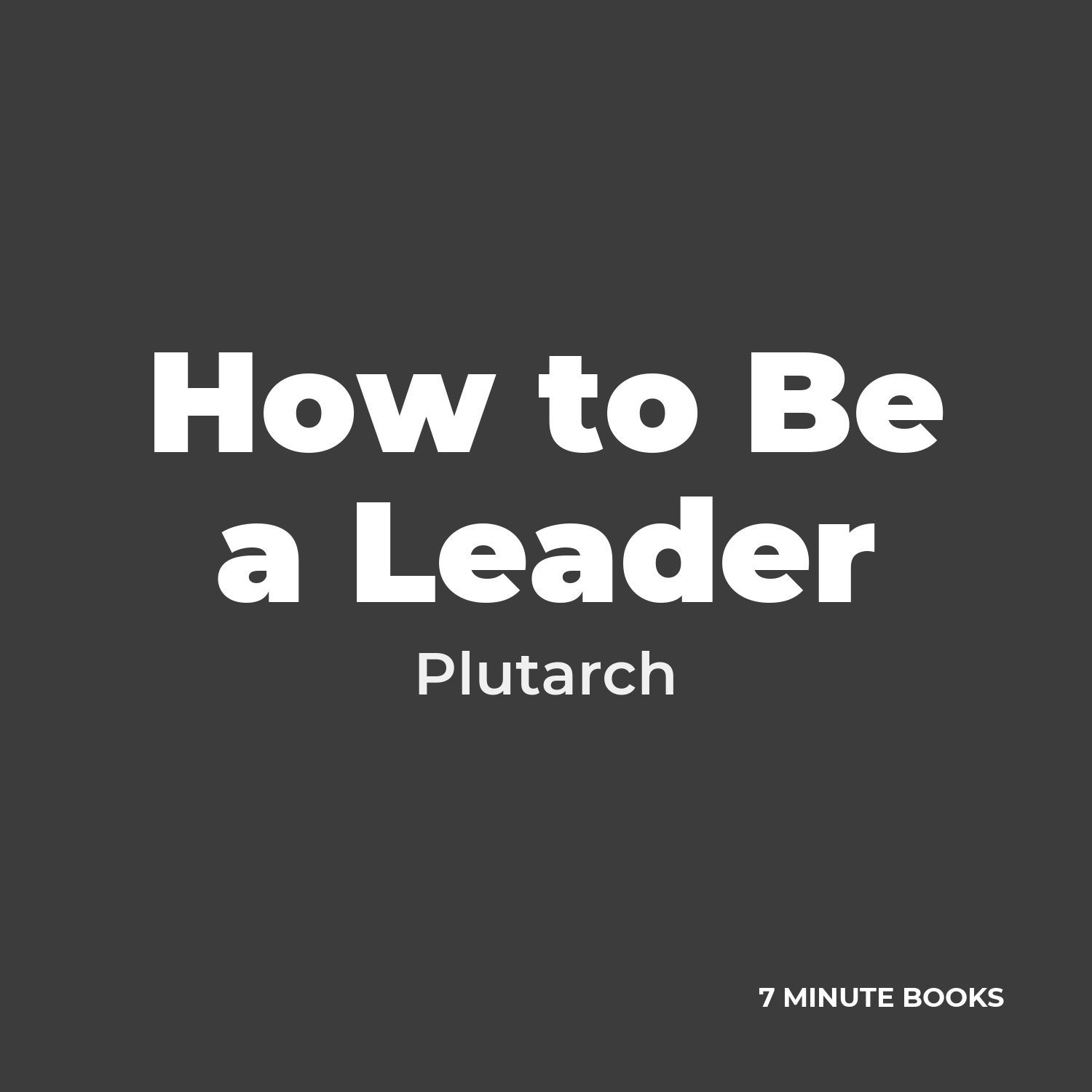 How to Be a Leader cover