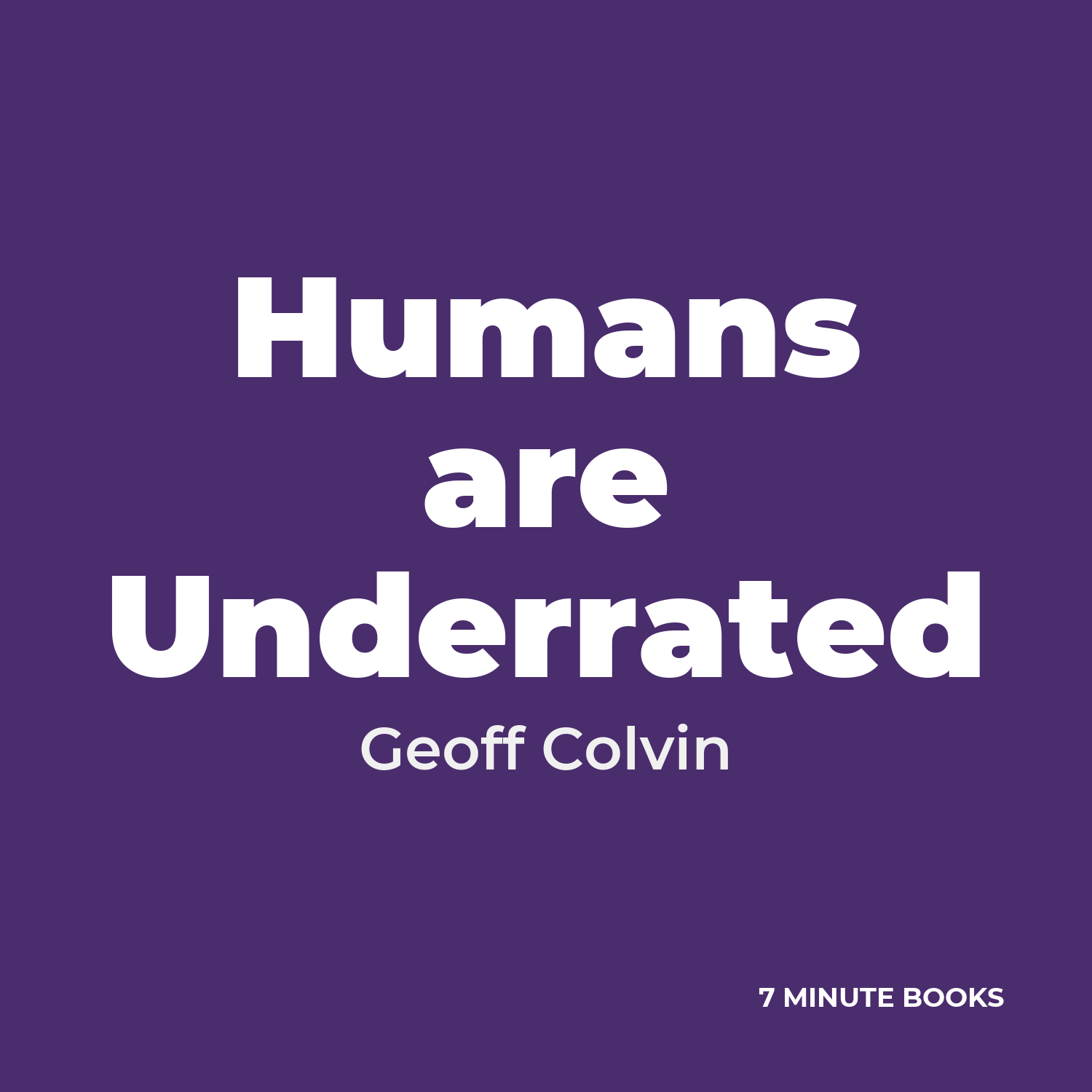 Humans are Underrated cover