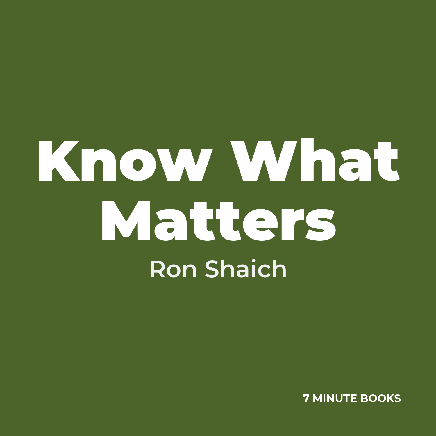 Know What Matters cover