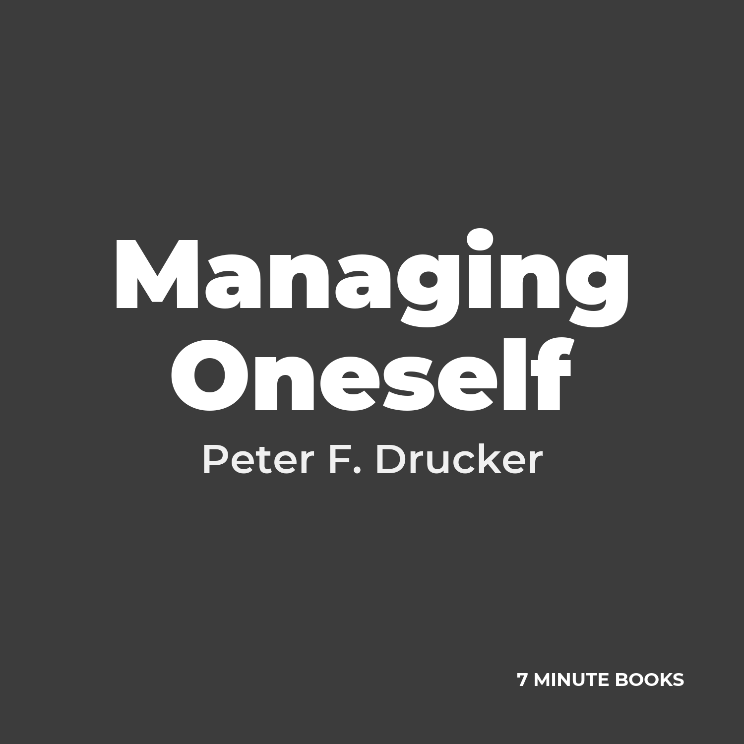 Managing Oneself cover