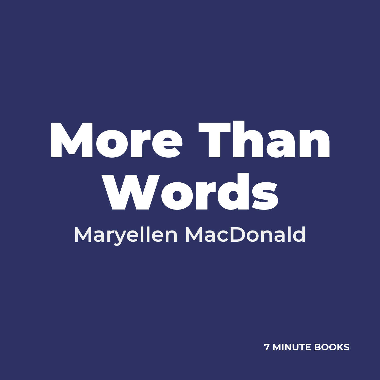More Than Words cover