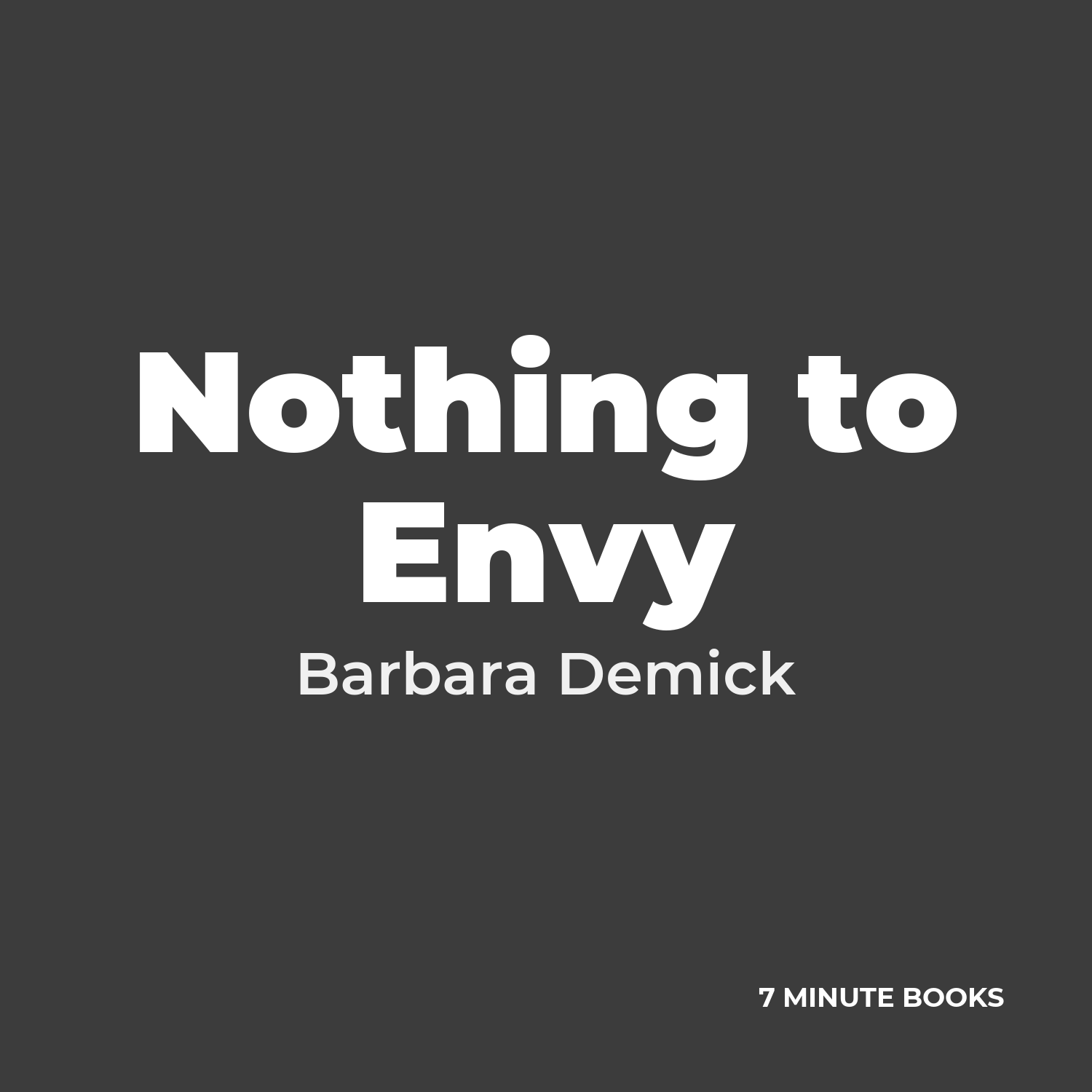 Nothing to Envy cover