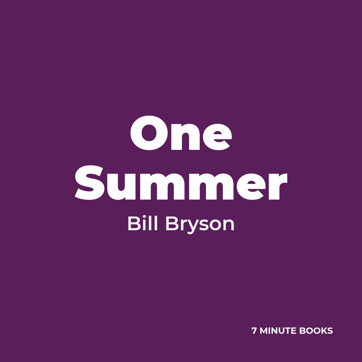 One Summer cover