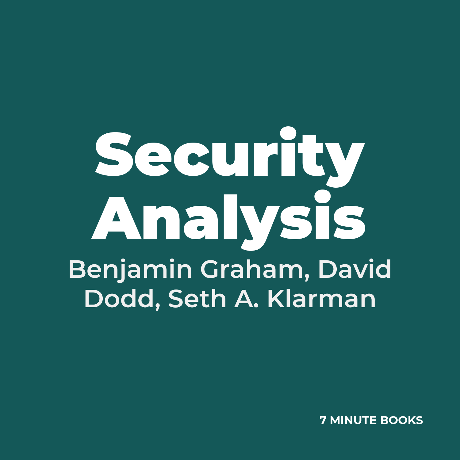 Security Analysis cover