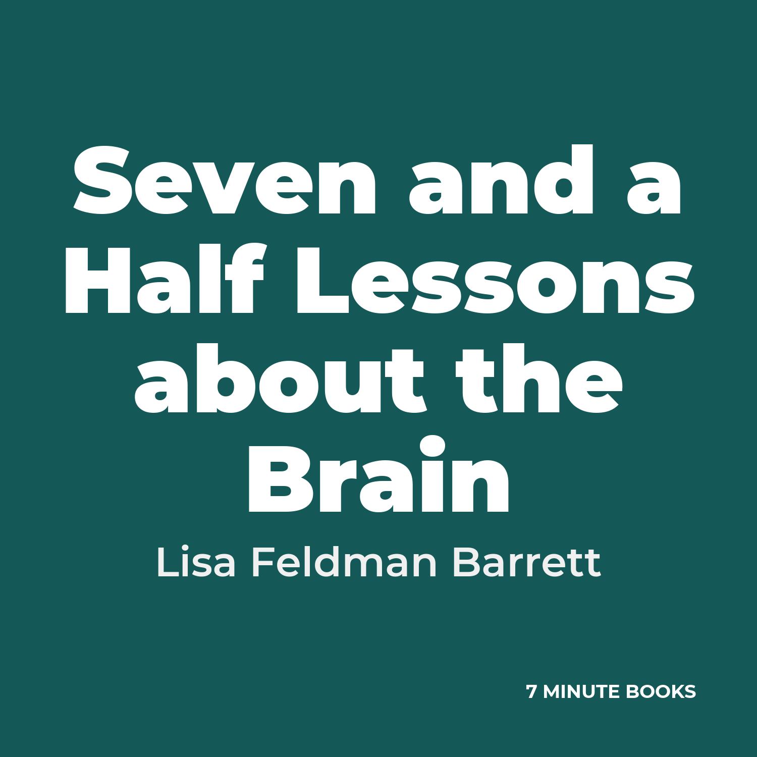 Seven and a Half Lessons about the Brain cover