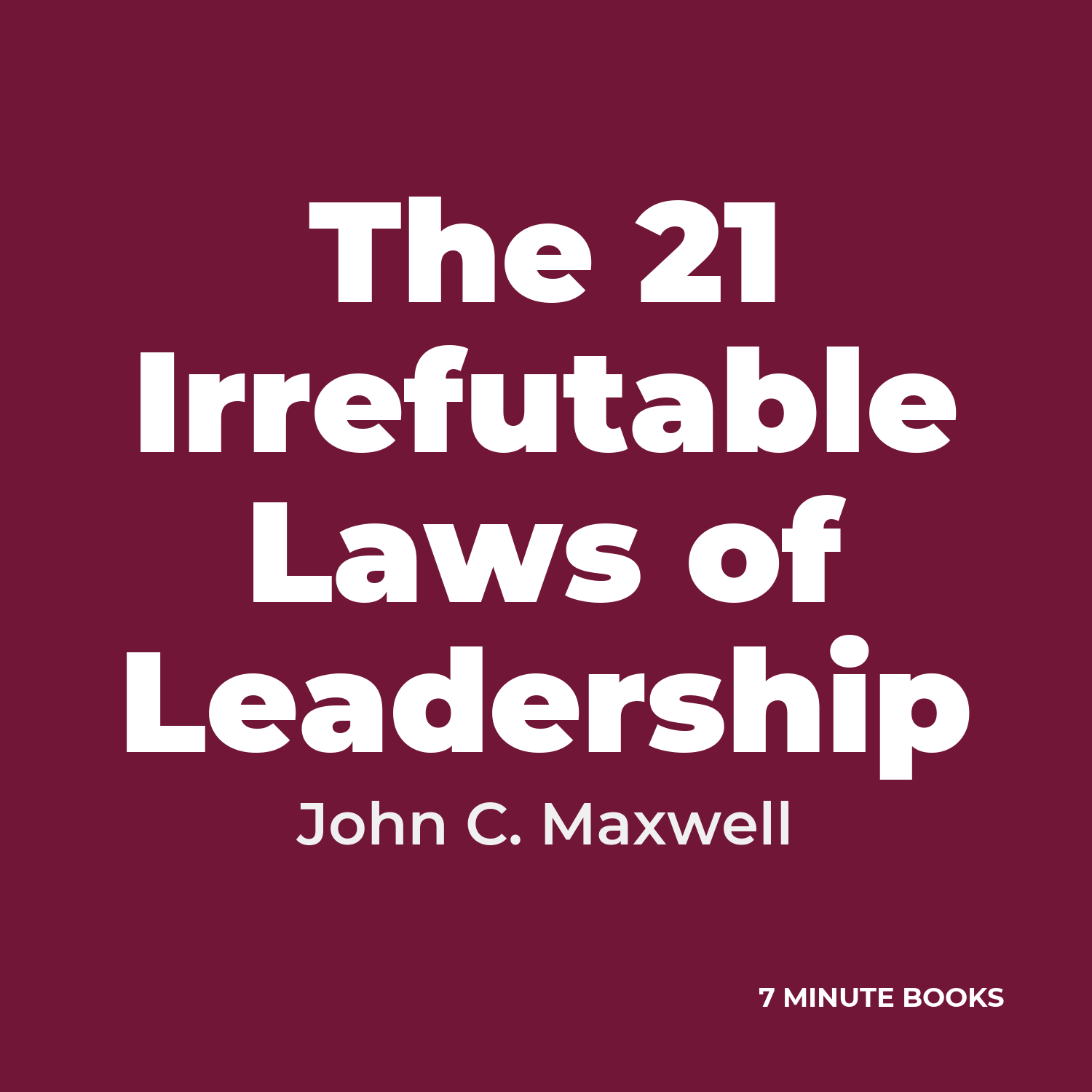 The 21 Irrefutable Laws of Leadership cover