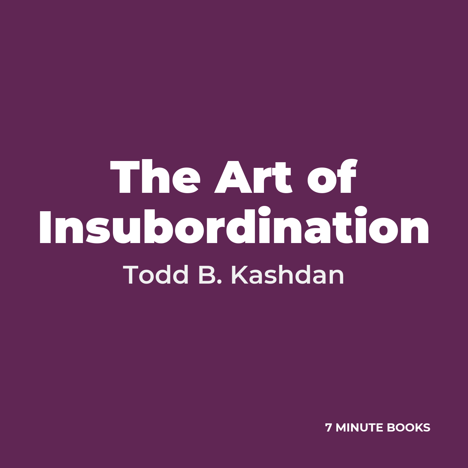 The Art of Insubordination cover