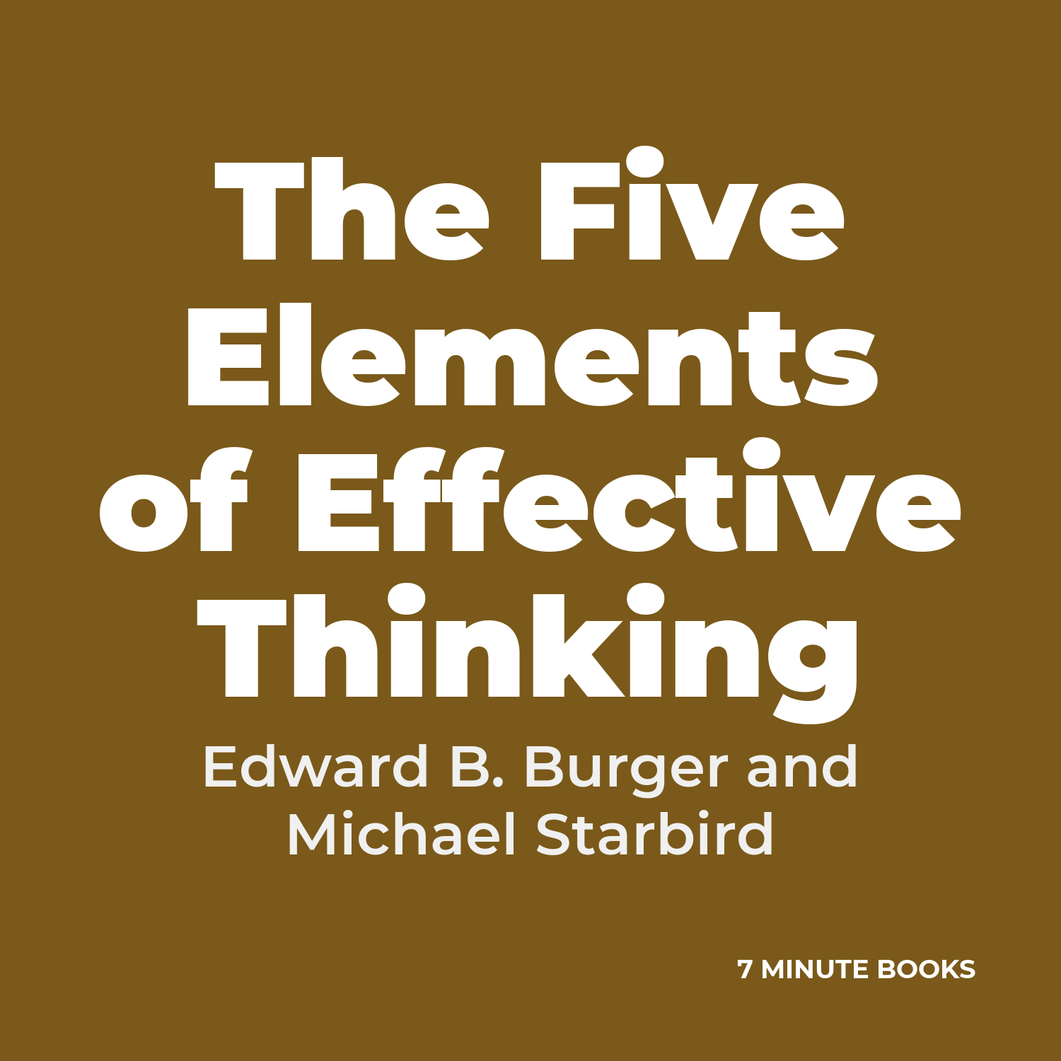 The Five Elements of Effective Thinking cover
