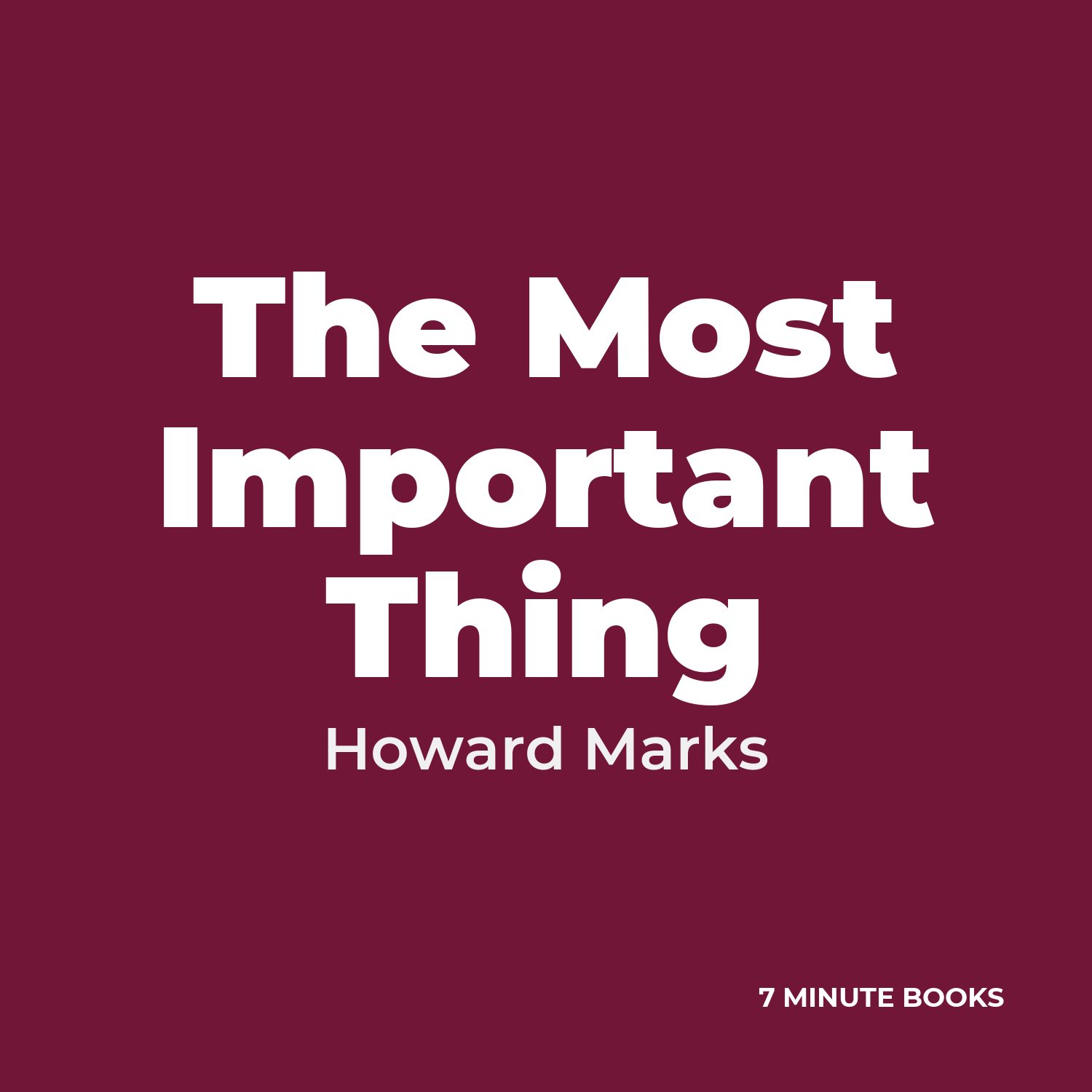 The Most Important Thing cover