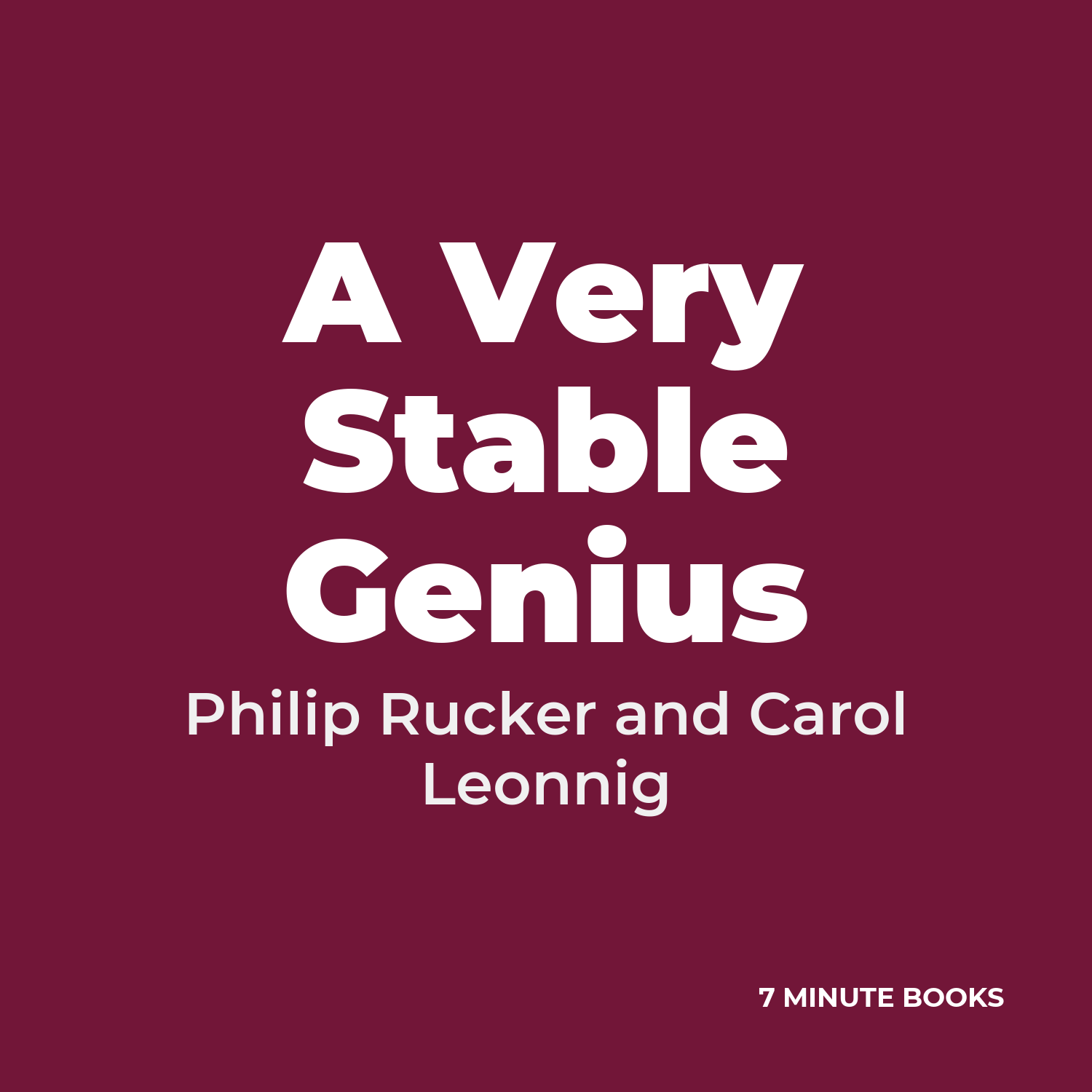 A Very Stable Genius cover