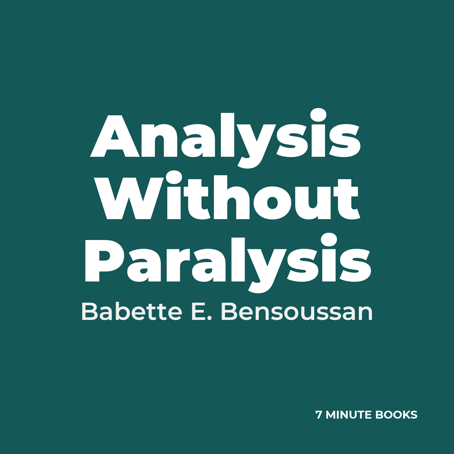 Analysis Without Paralysis cover