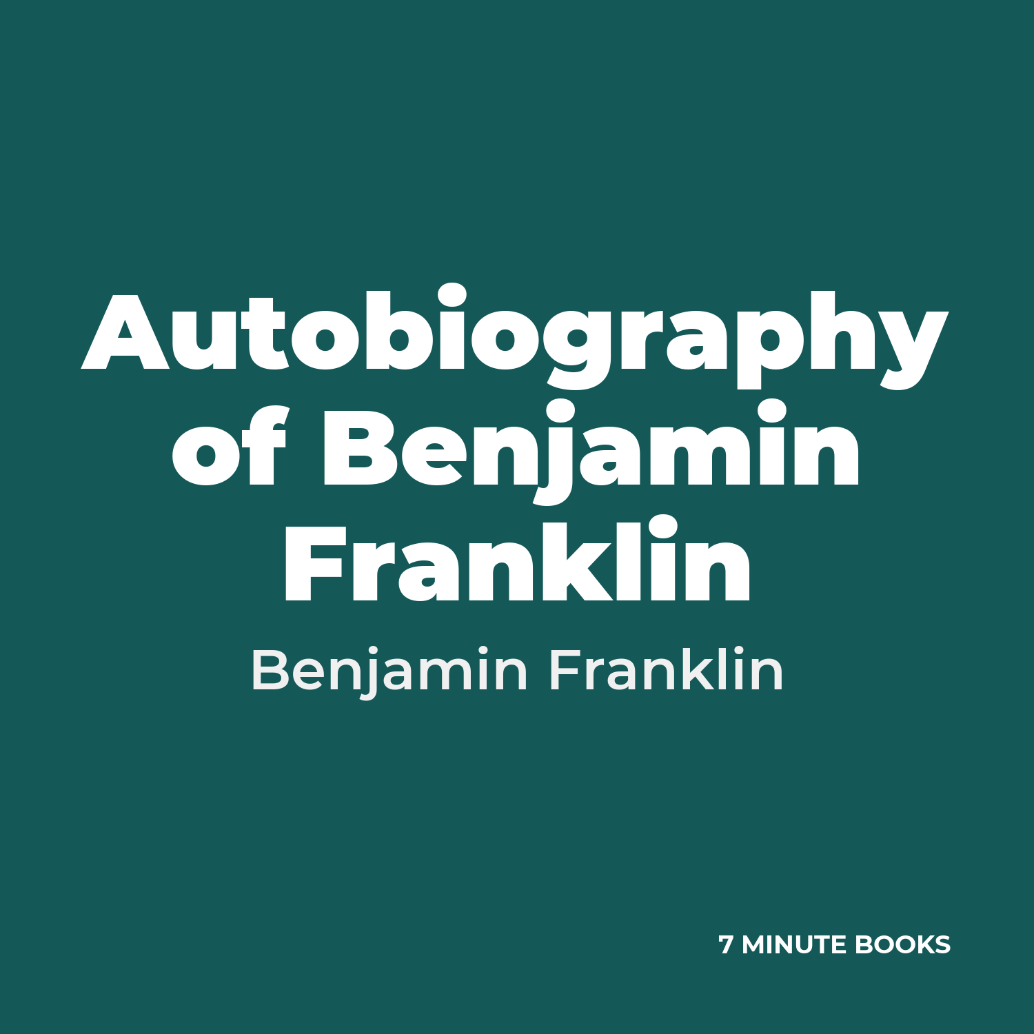 Autobiography of Benjamin Franklin cover