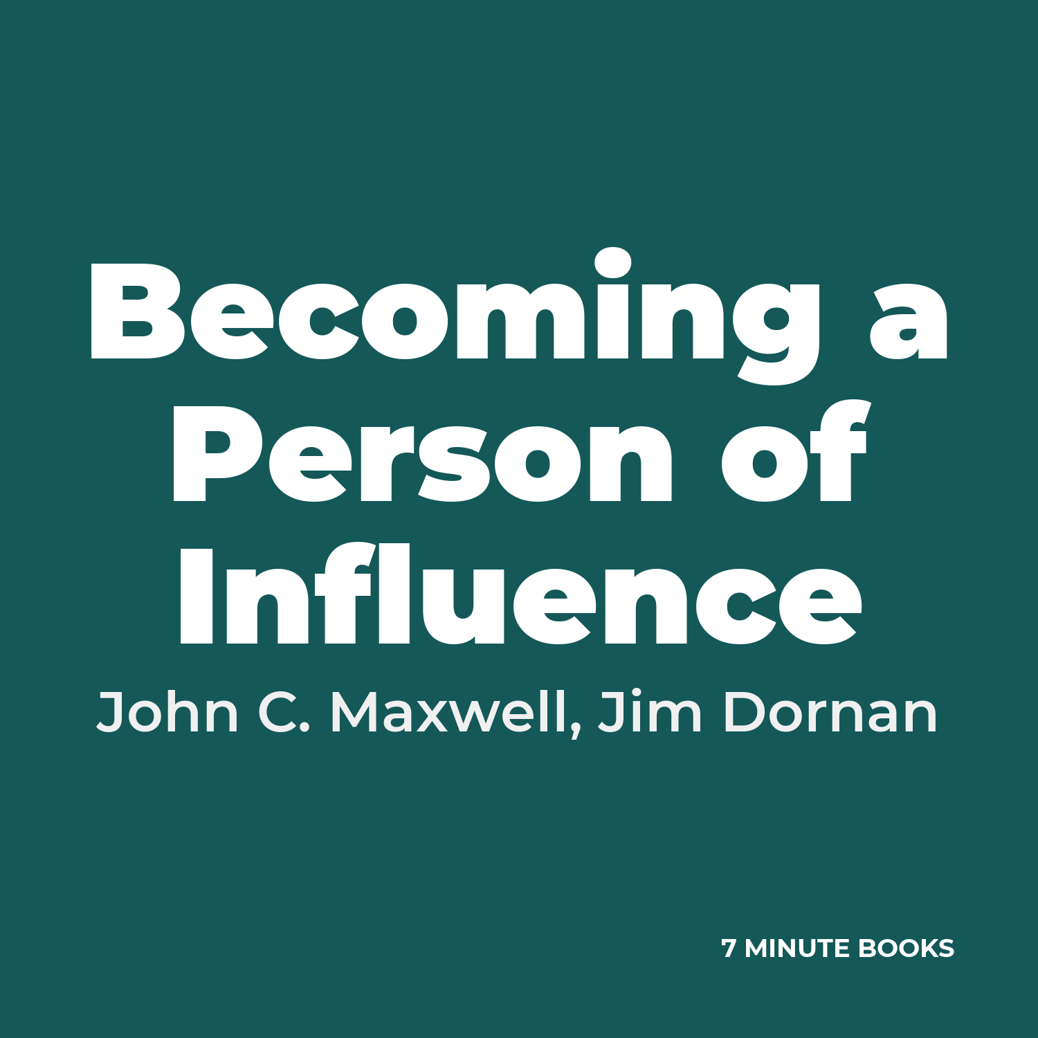 Becoming a Person of Influence cover