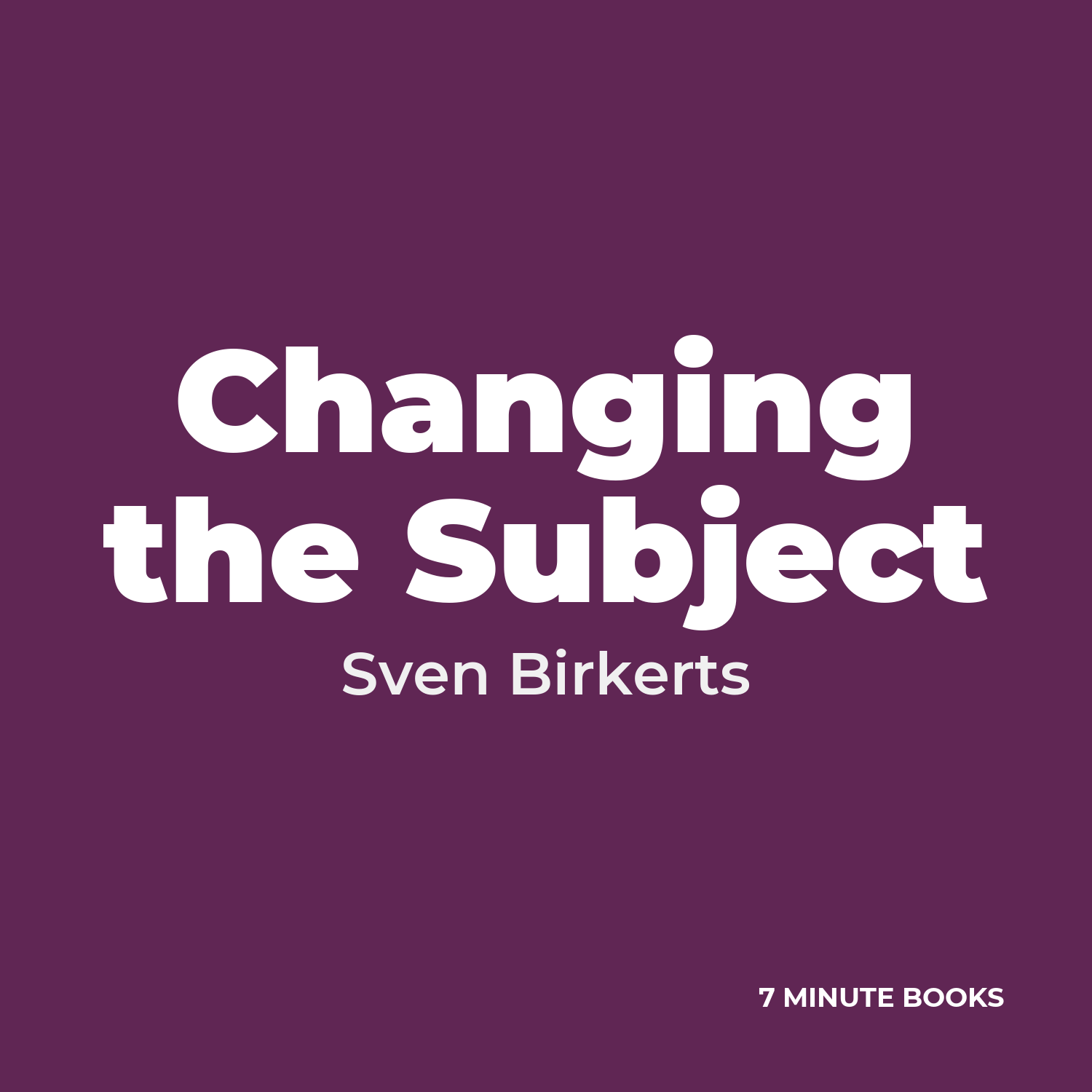 Changing the Subject cover