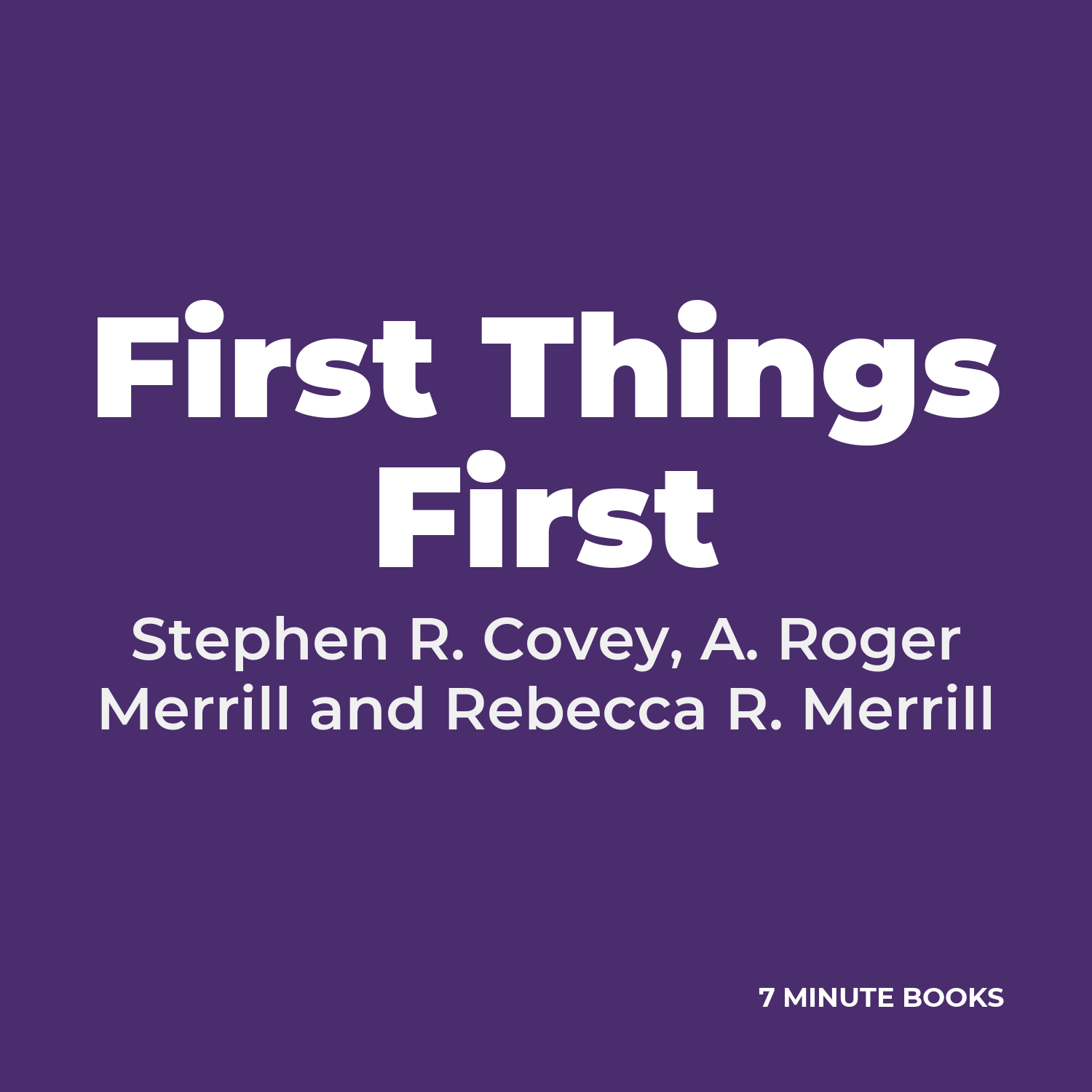 First Things First cover