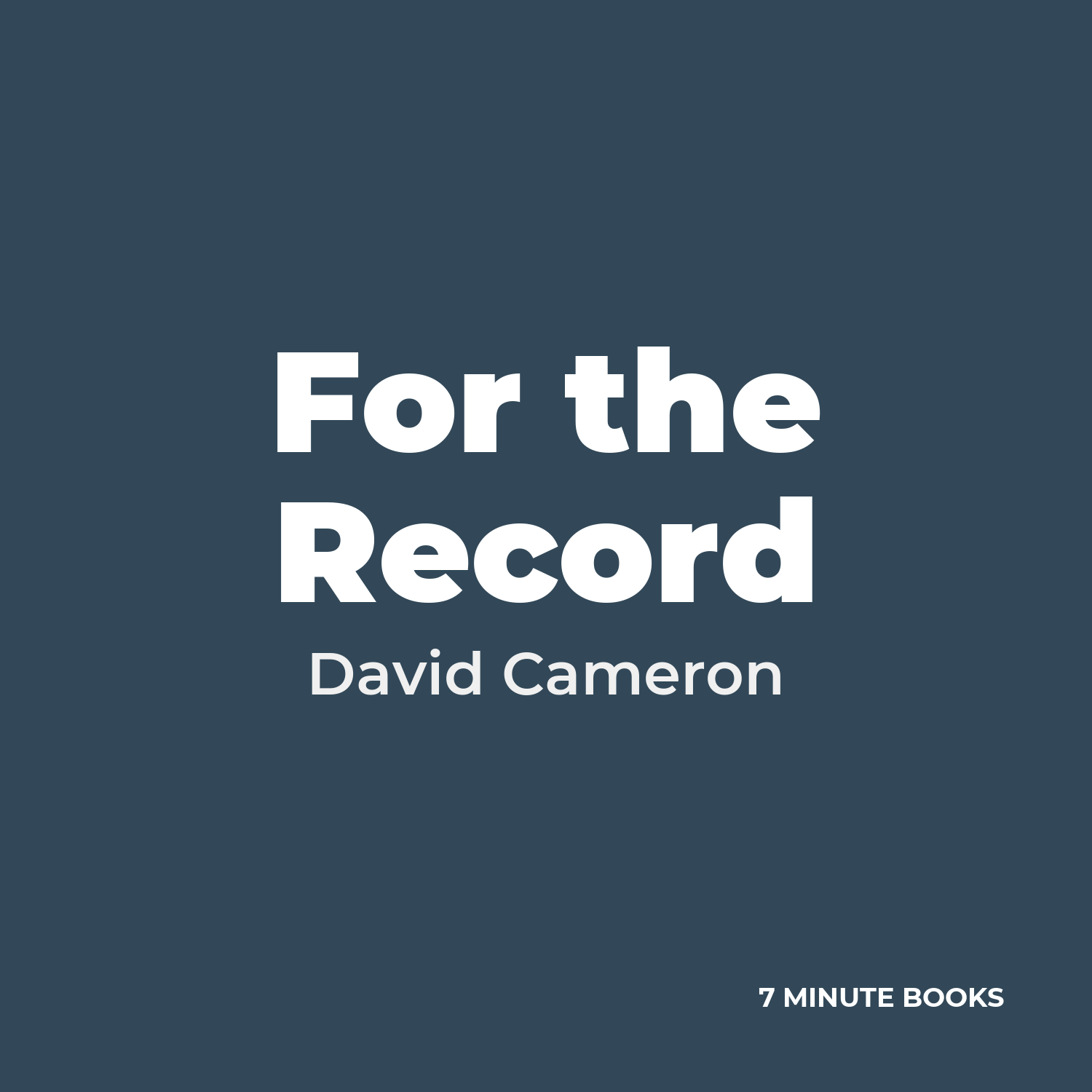 For the Record — by David Cameron