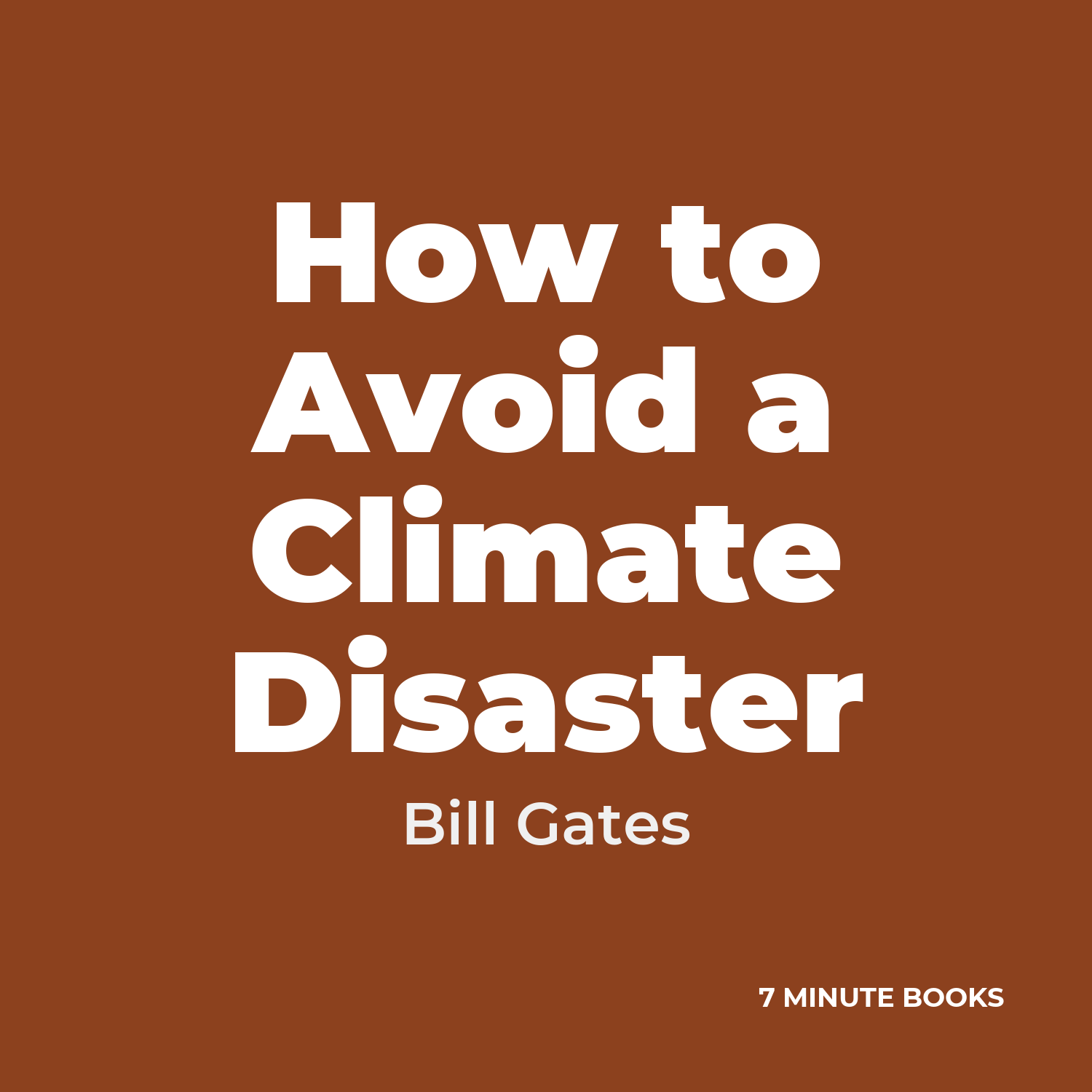 How to Avoid a Climate Disaster cover