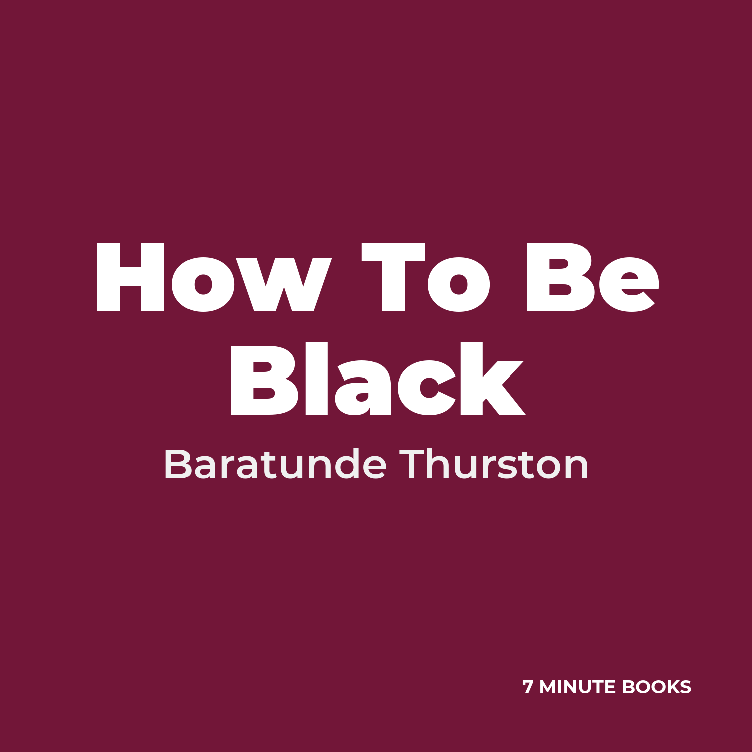 How To Be Black cover