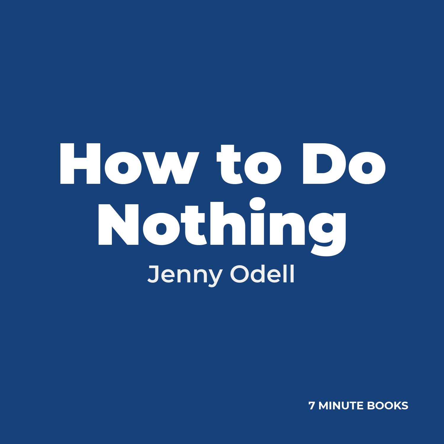 How to Do Nothing cover