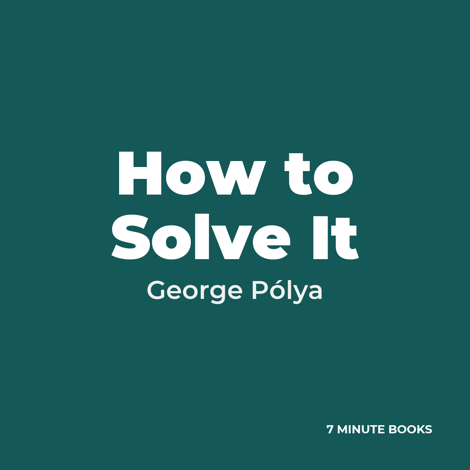 How to Solve It cover