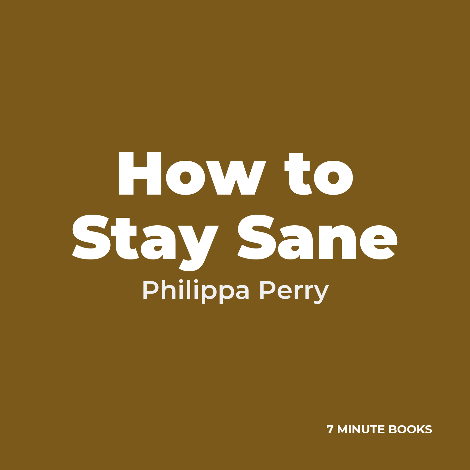 How to Stay Sane cover