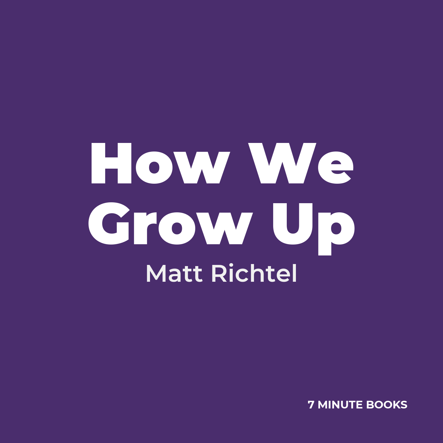 How We Grow Up cover