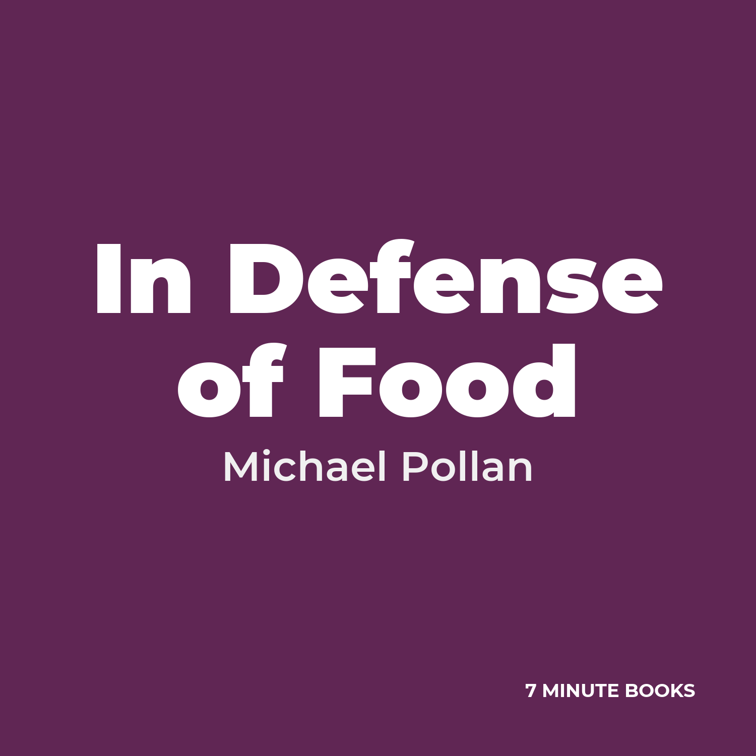 In Defense of Food cover