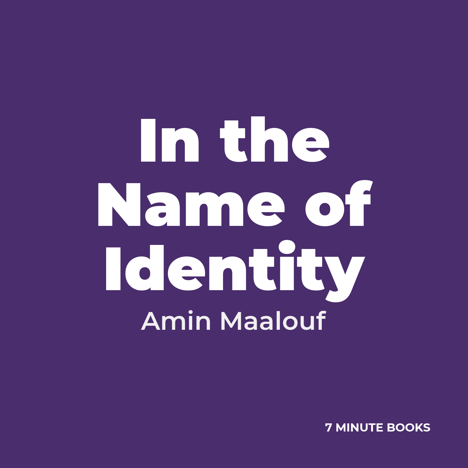 In the Name of Identity cover