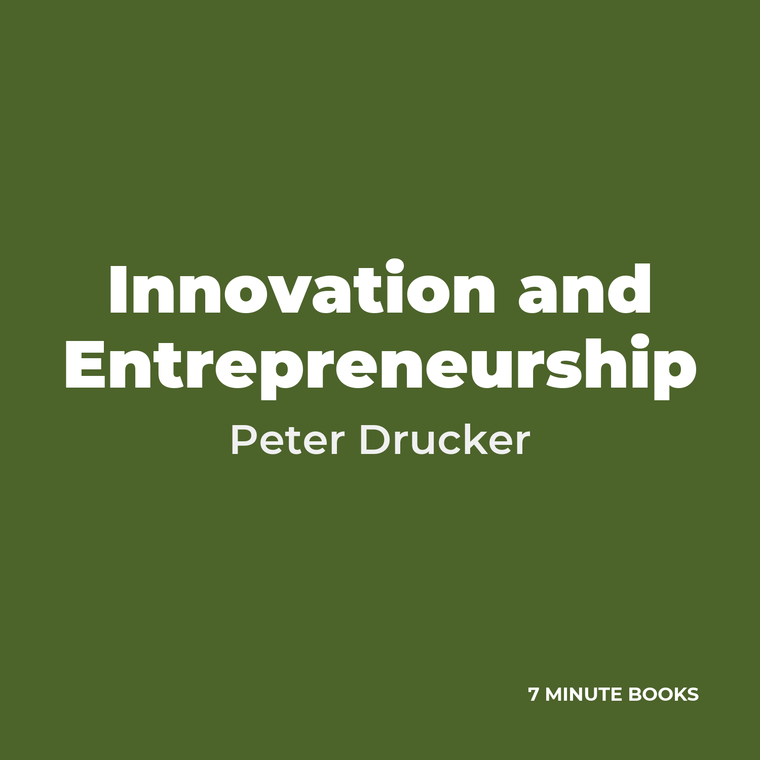 Innovation and Entrepreneurship cover