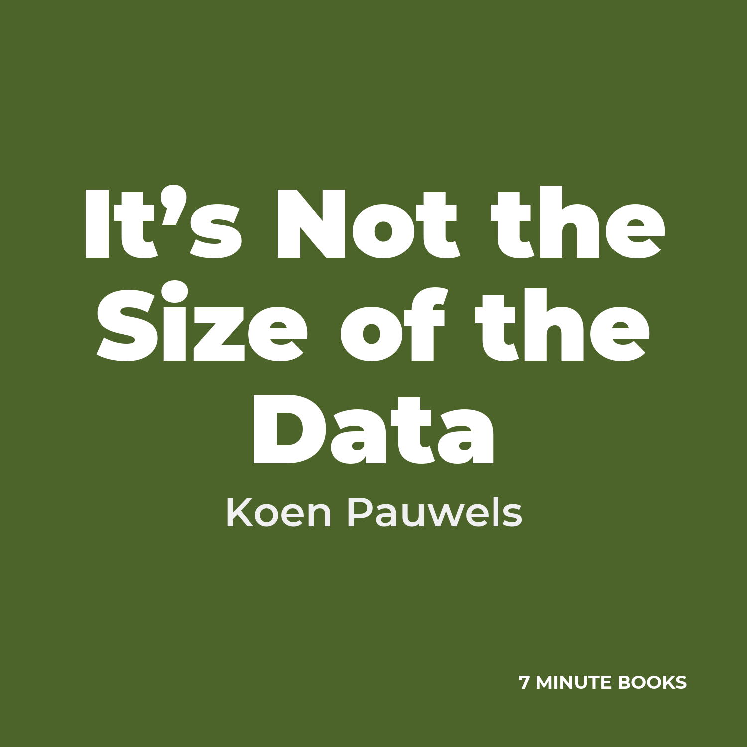 It’s Not the Size of the Data cover