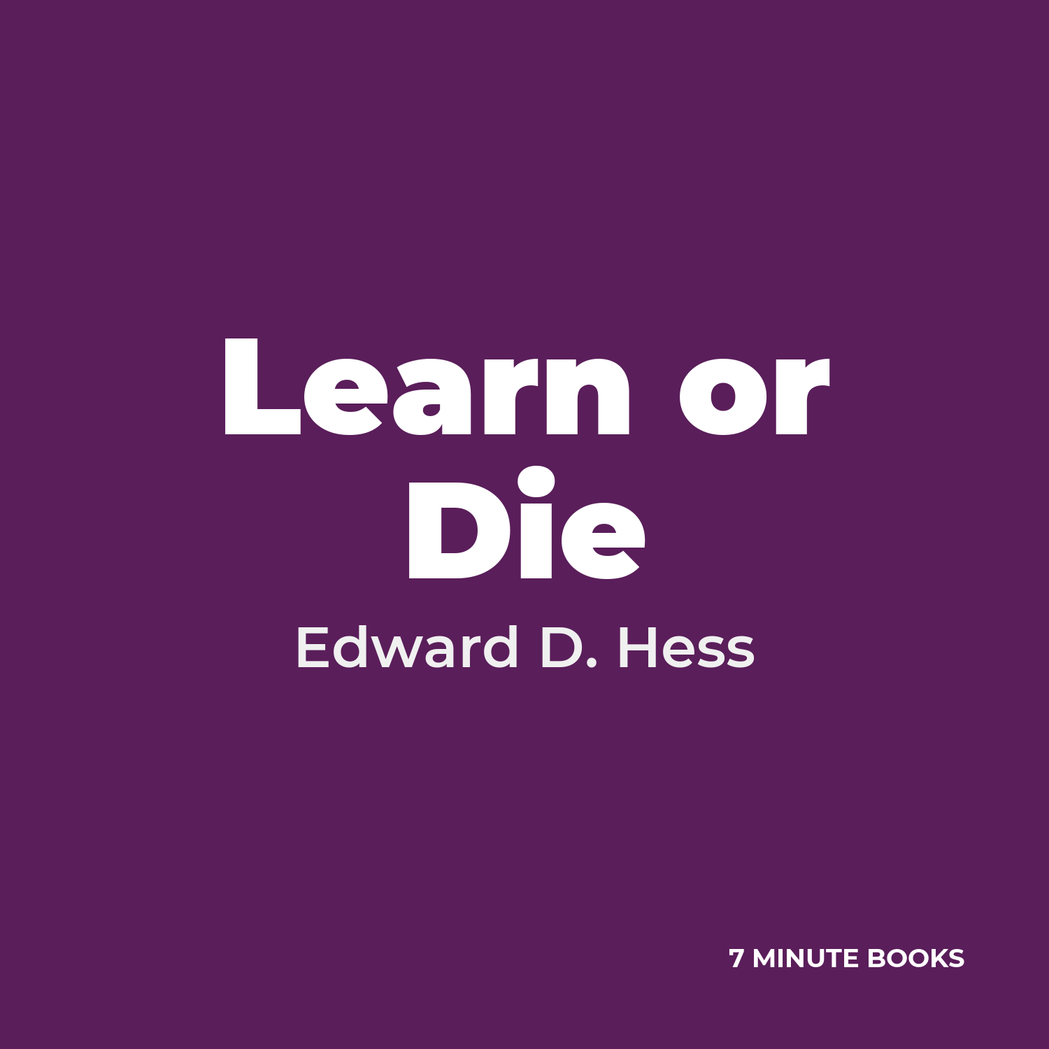 Learn or Die cover