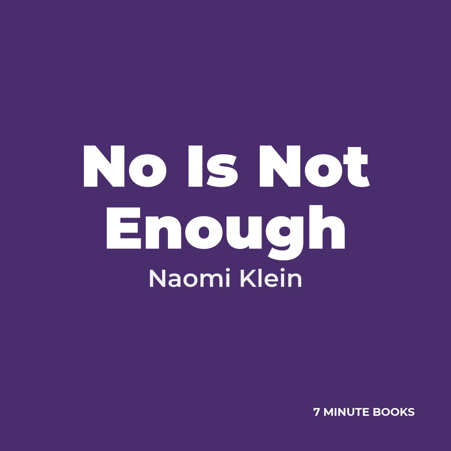 No Is Not Enough cover