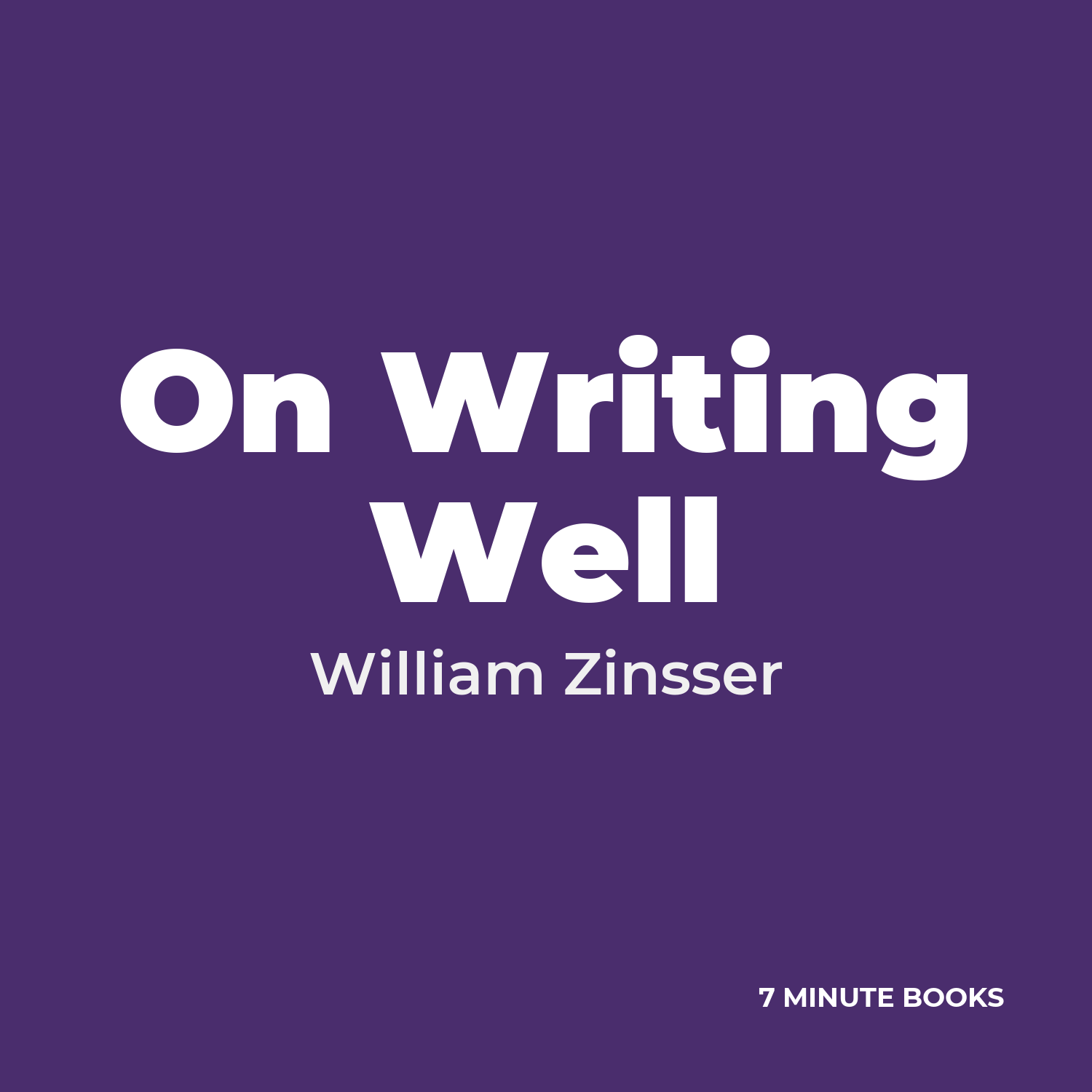 On Writing Well cover