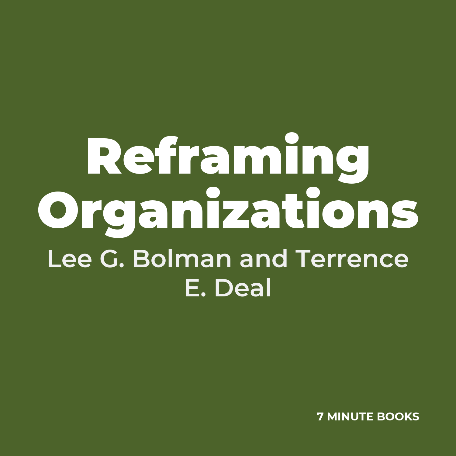 Reframing Organizations cover