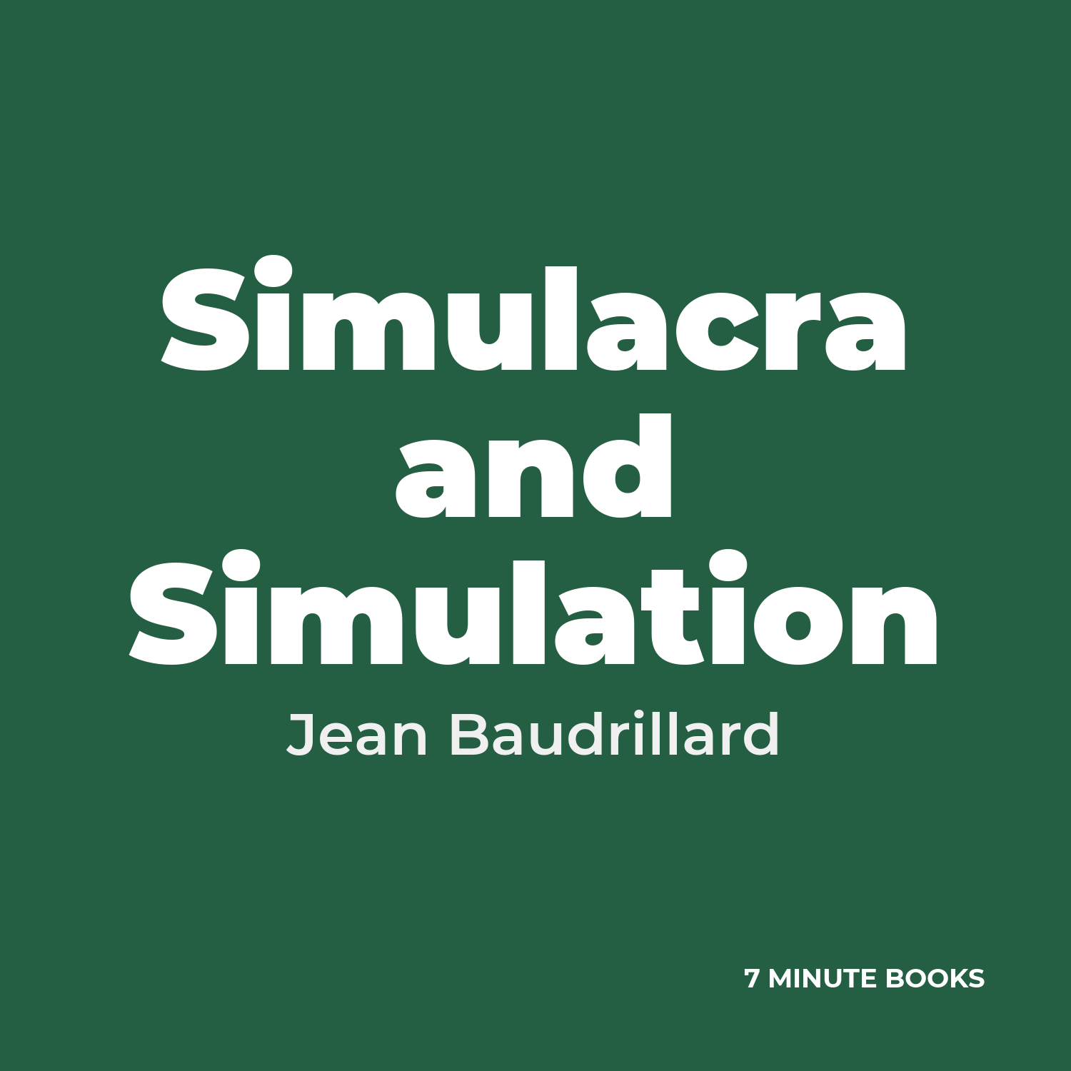 Simulacra and Simulation — by Jean Baudrillard