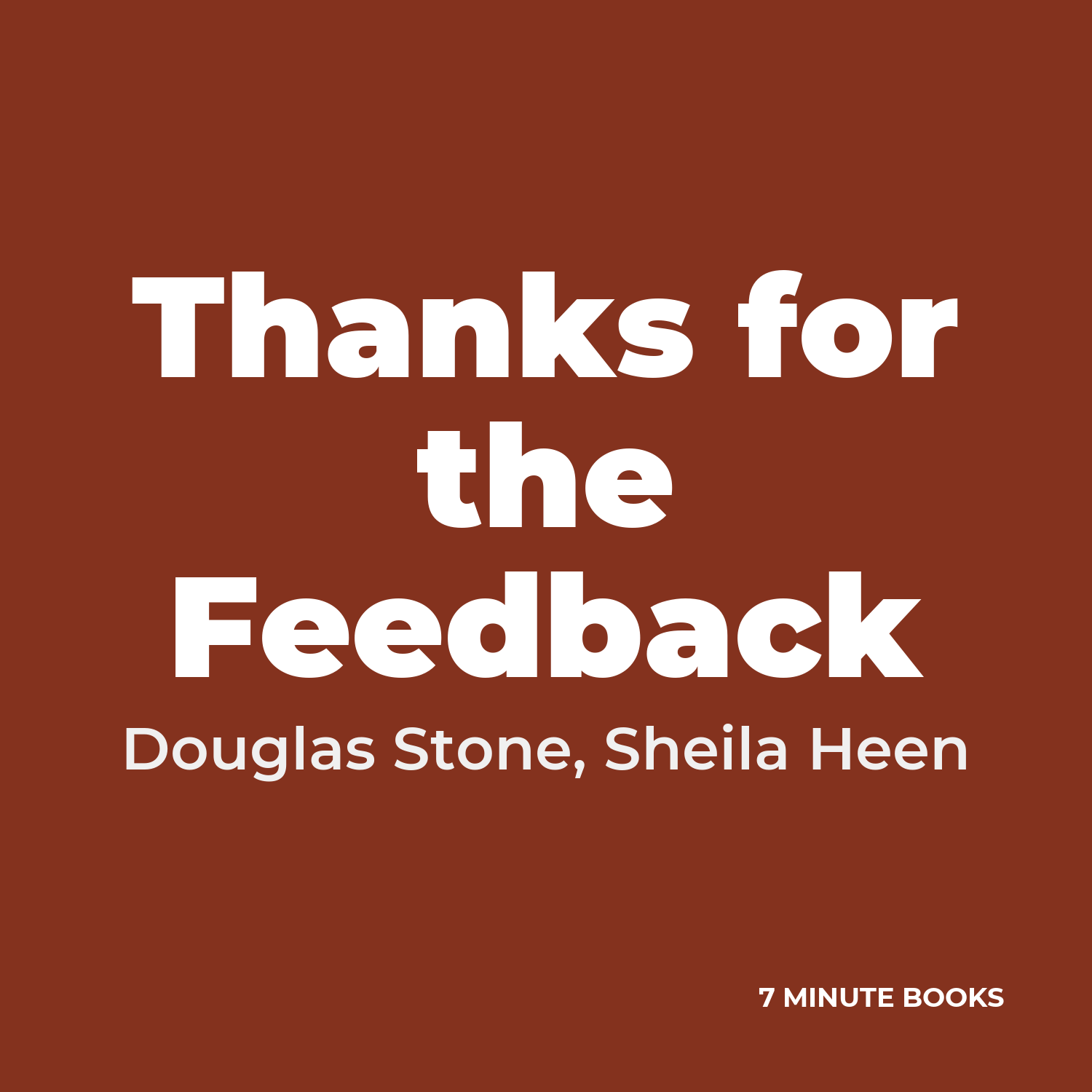 Thanks for the Feedback cover