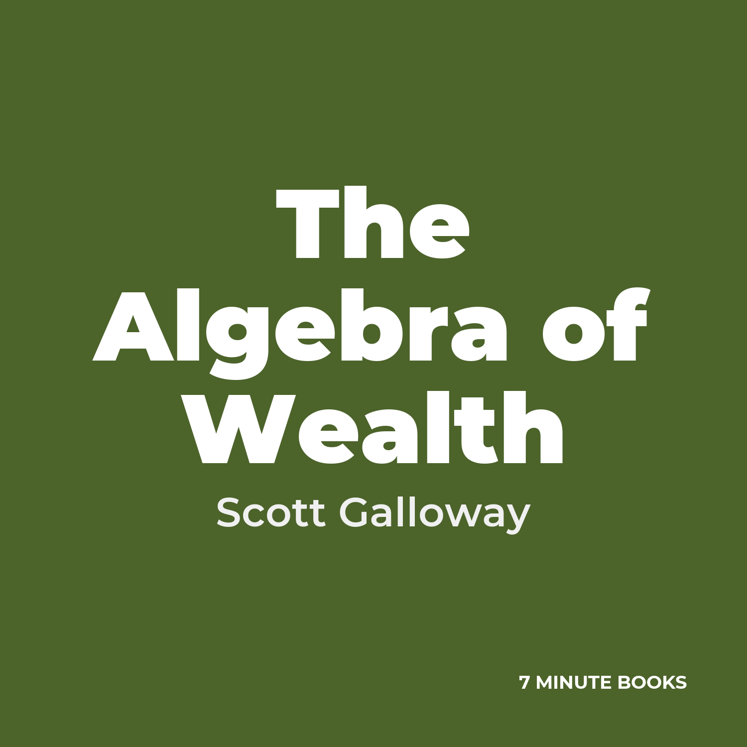 The Algebra of Wealth cover
