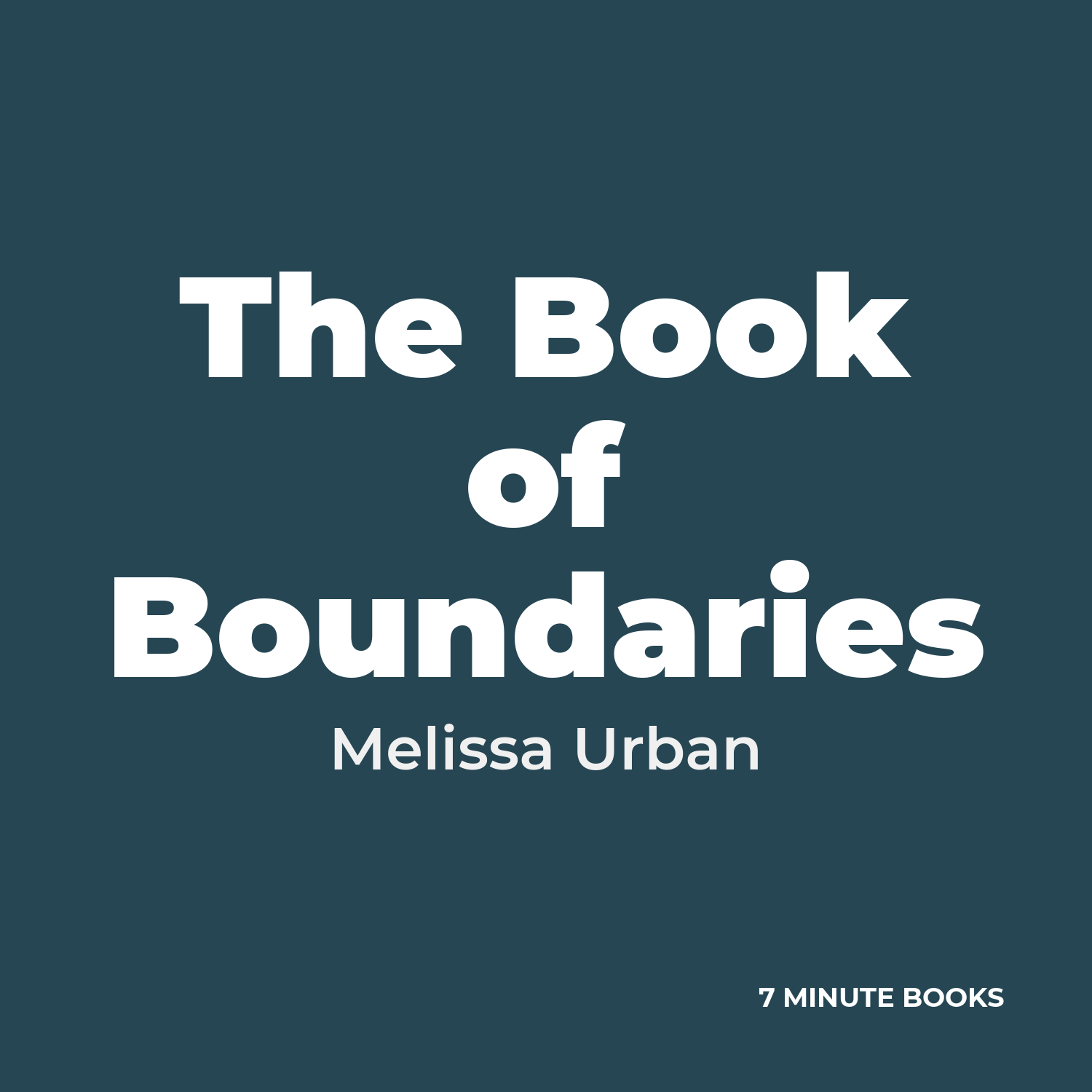 The Book of Boundaries — by Melissa Urban