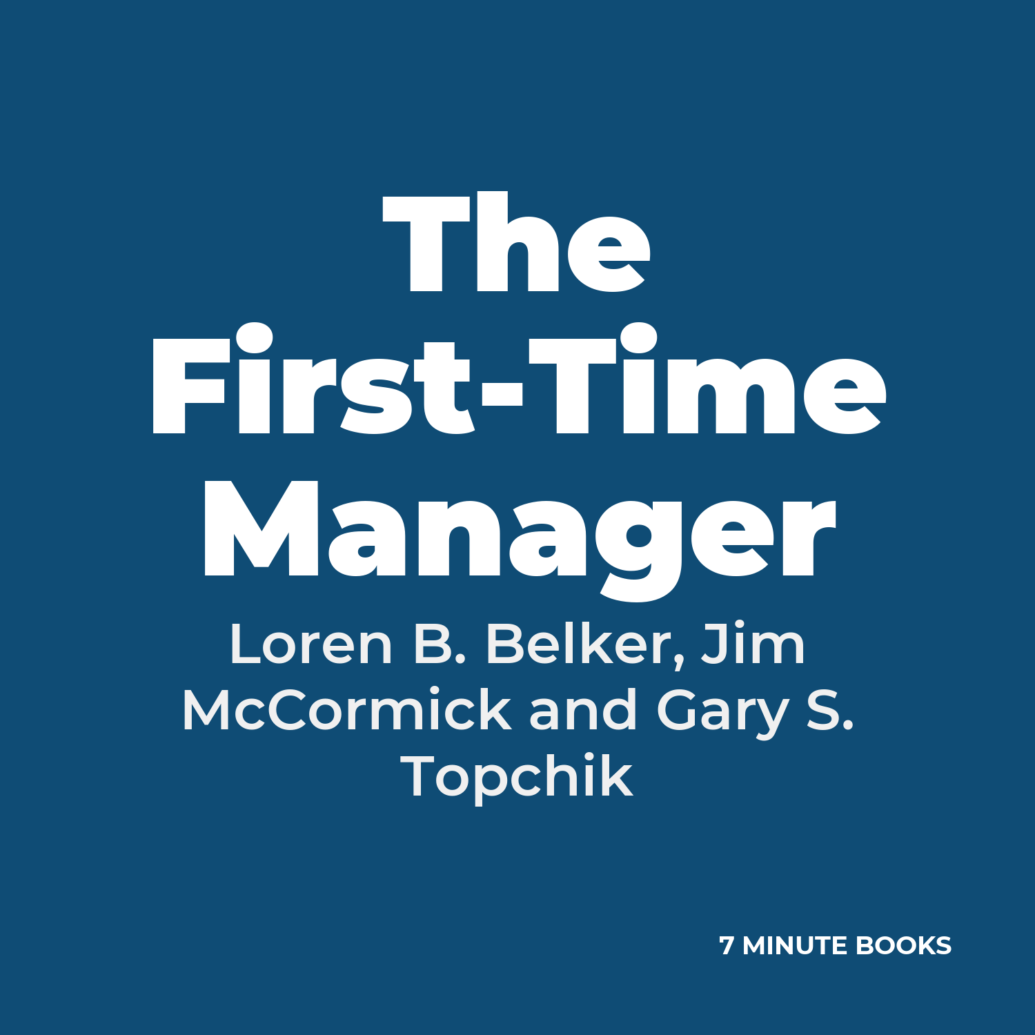The First-Time Manager cover