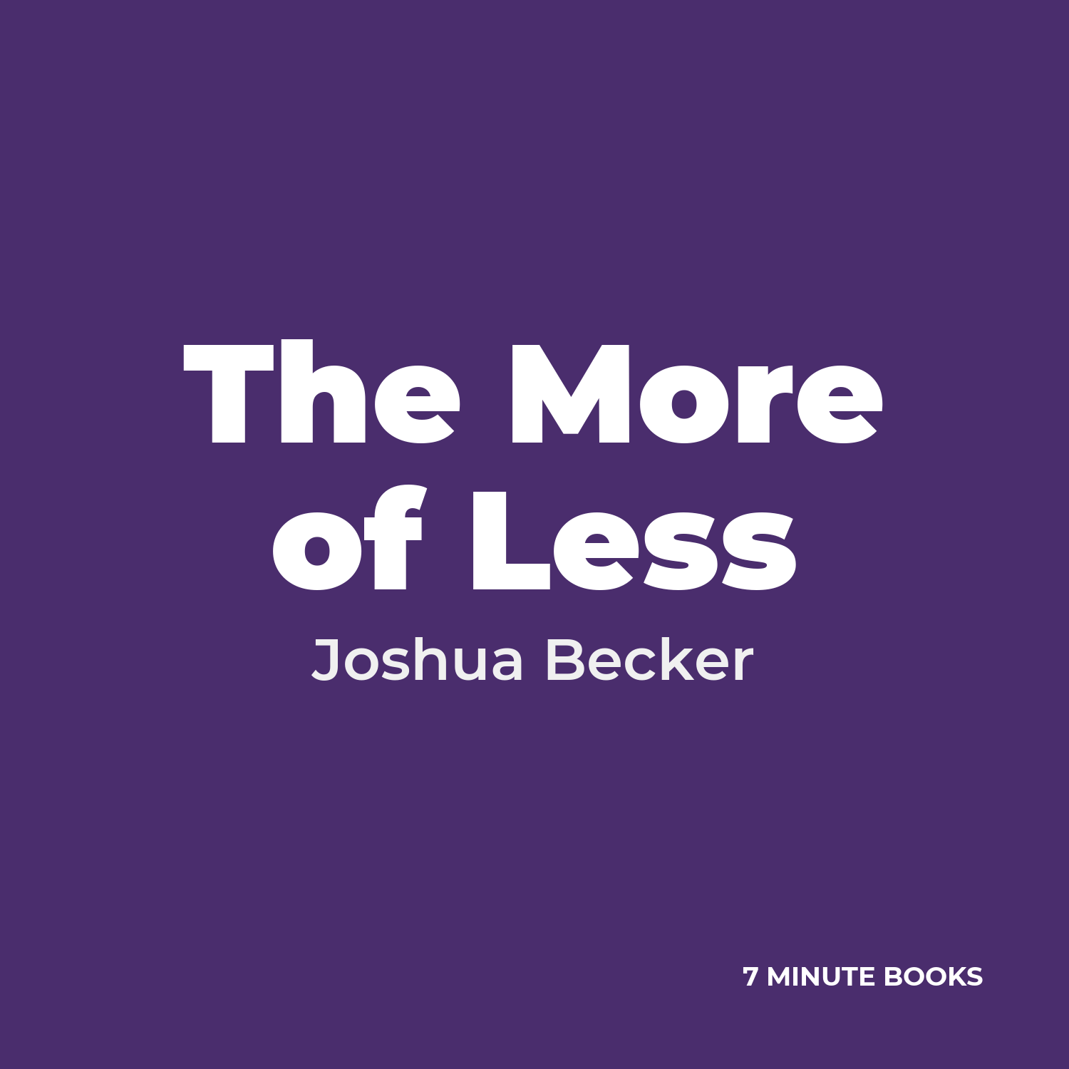 The More of Less cover