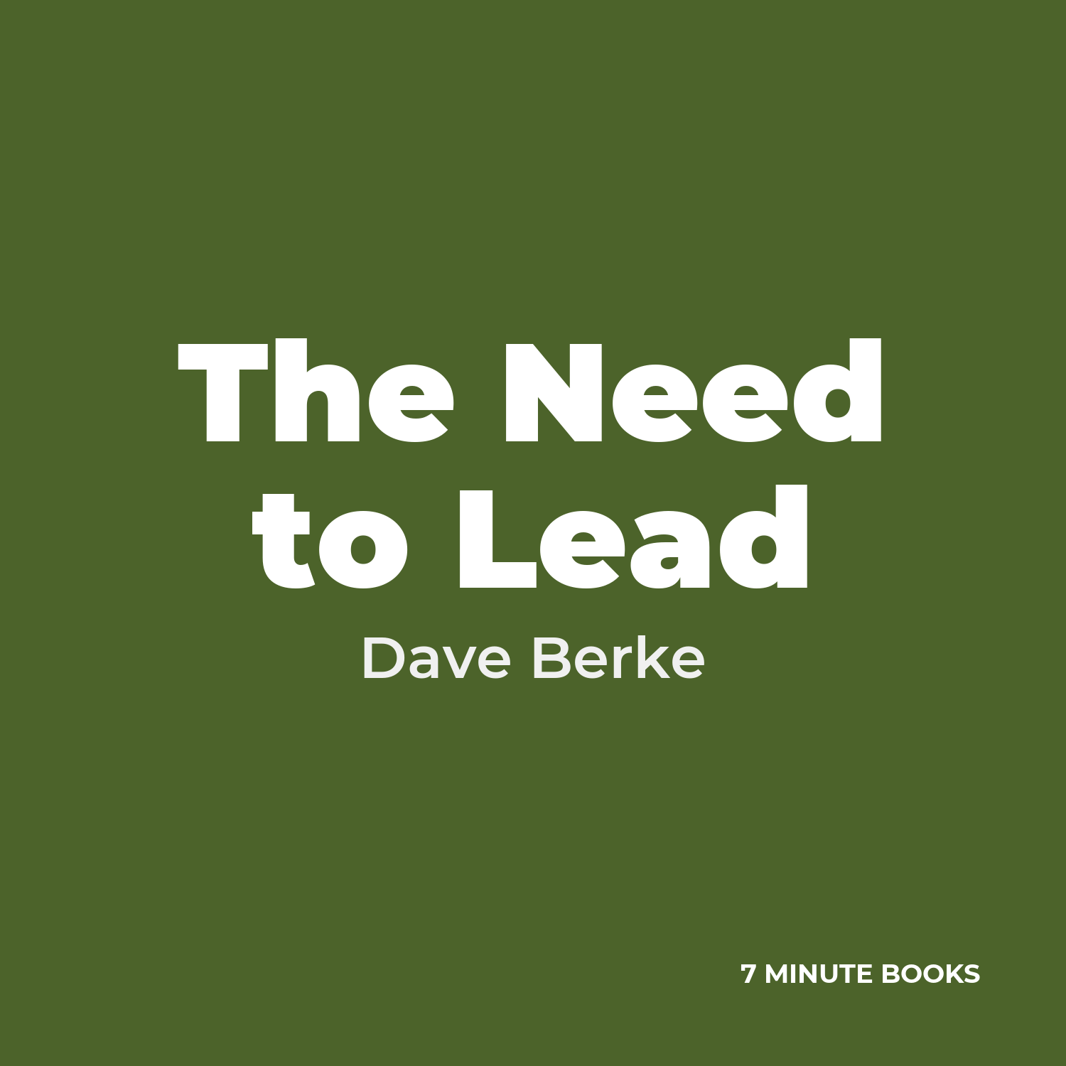 The Need to Lead cover