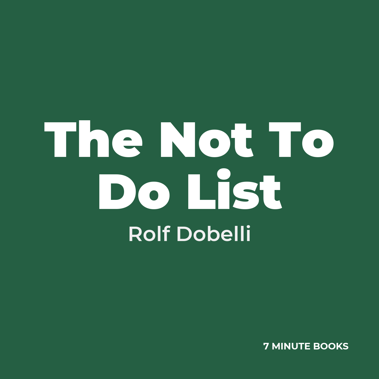 The Not To Do List cover
