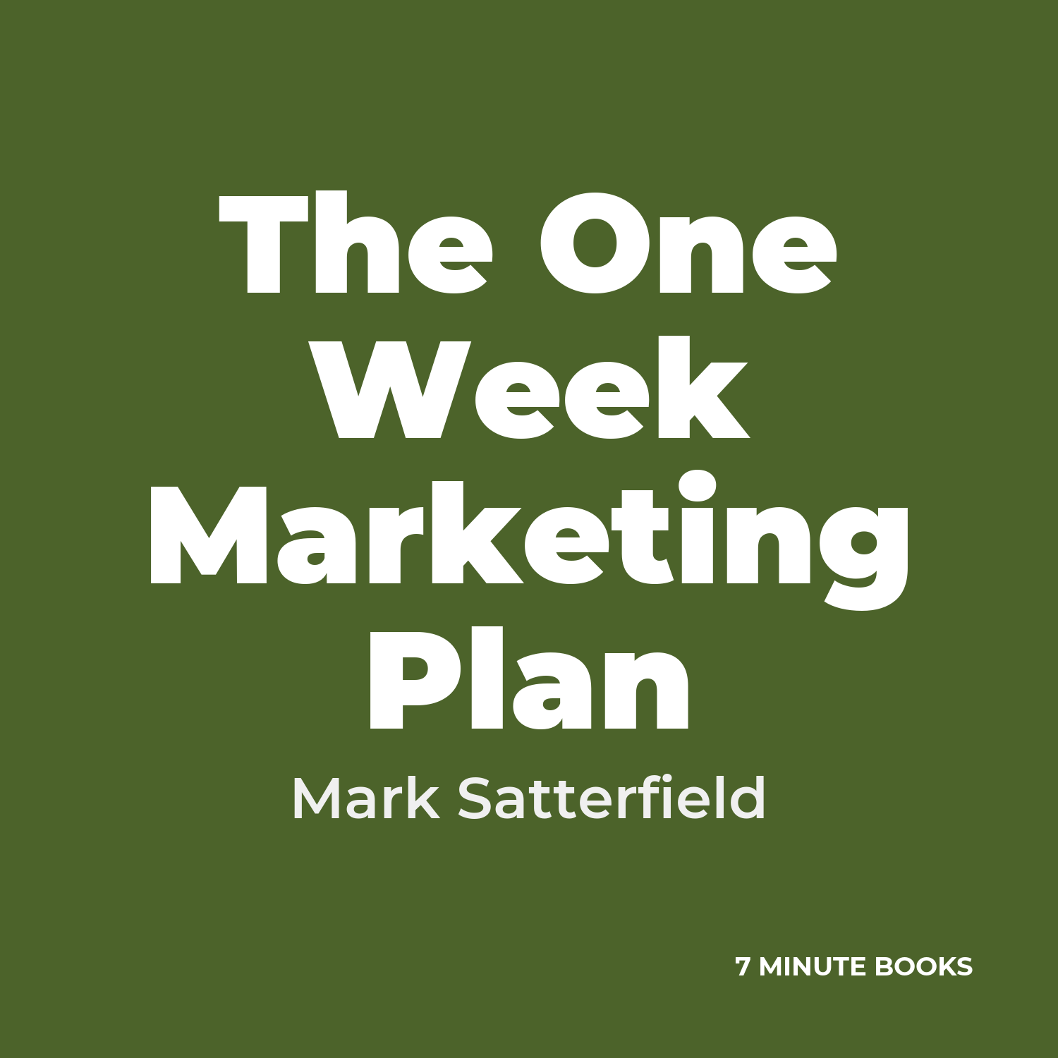 The One Week Marketing Plan cover