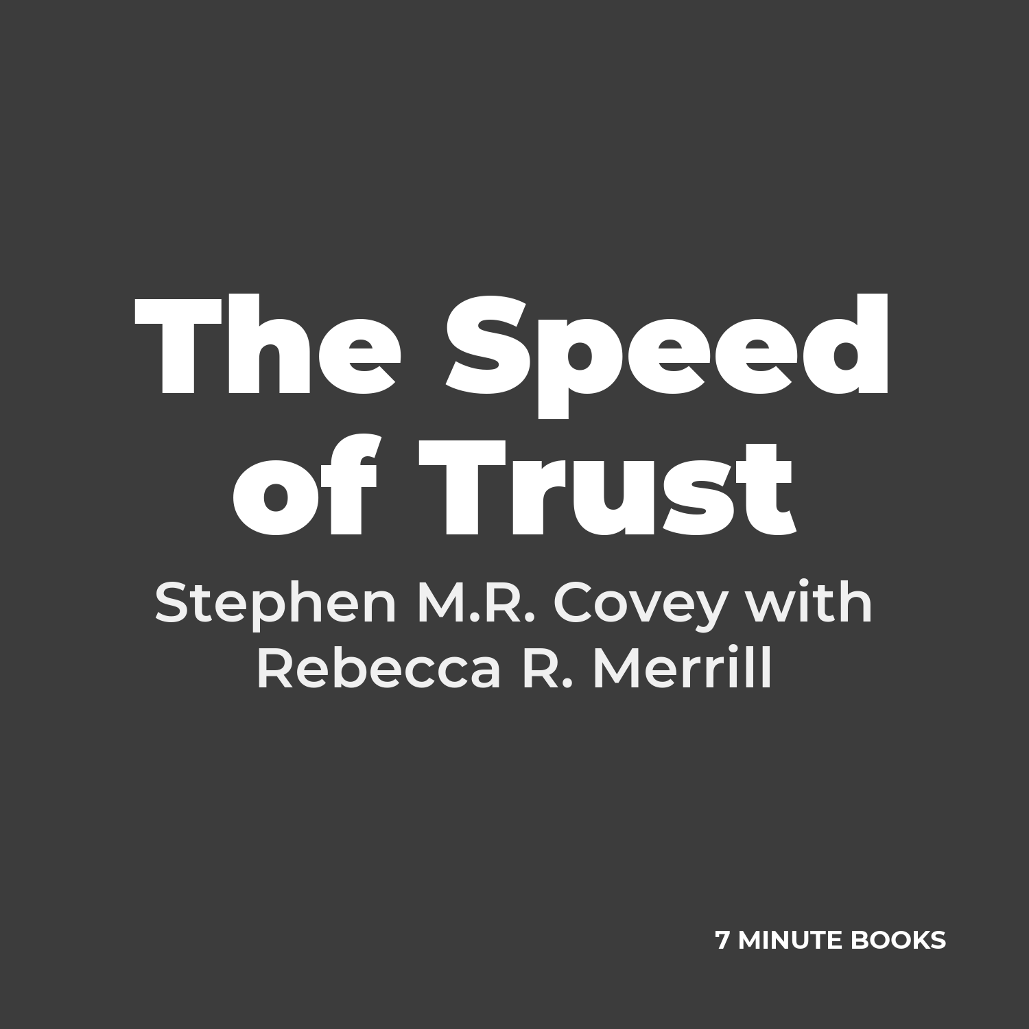 The Speed of Trust cover