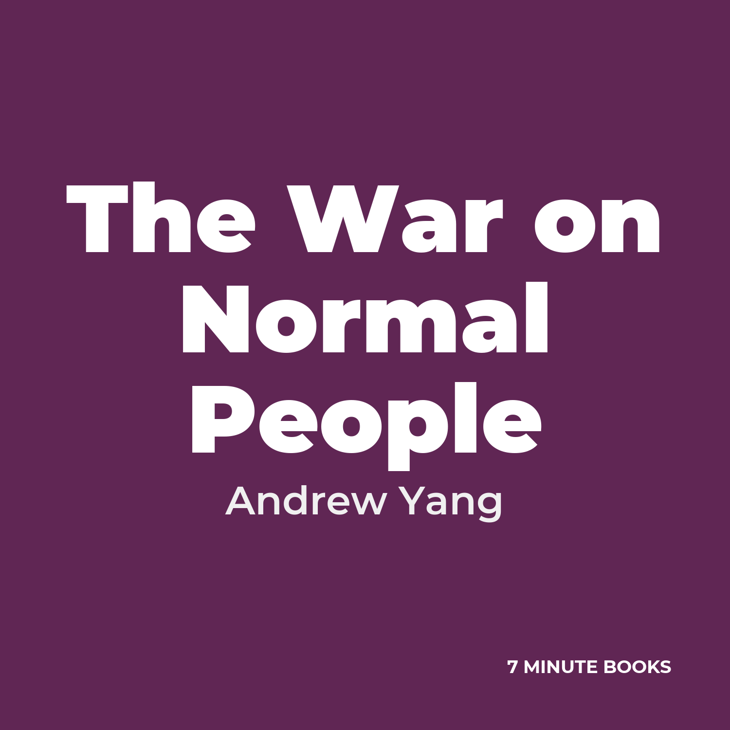 The War on Normal People cover