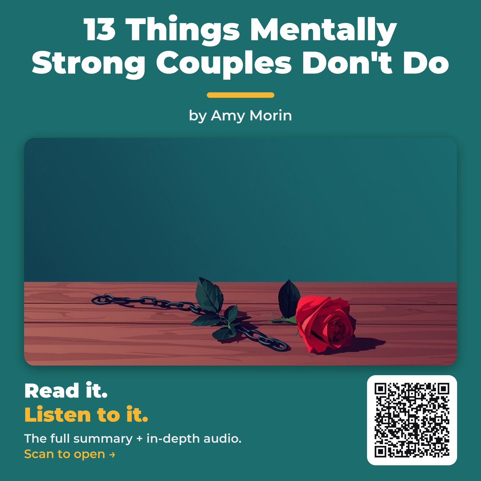 13 Things Mentally Strong Couples Don’t Do — by Amy Morin