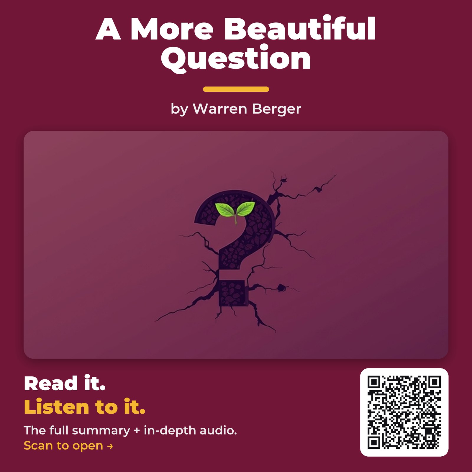 A More Beautiful Question — by Warren Berger