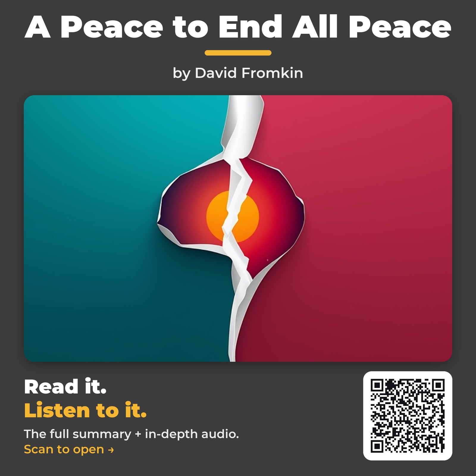 A Peace to End All Peace — by David Fromkin
