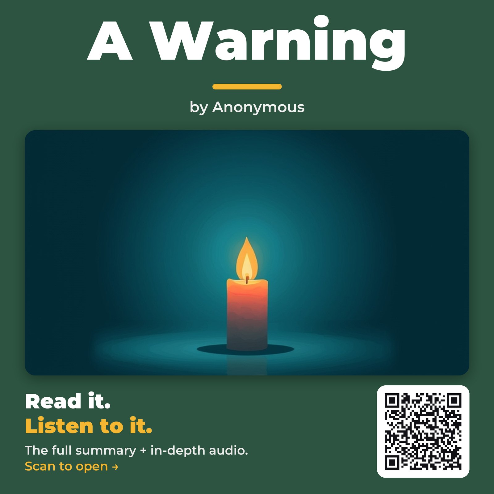 A Warning — by Anonymous